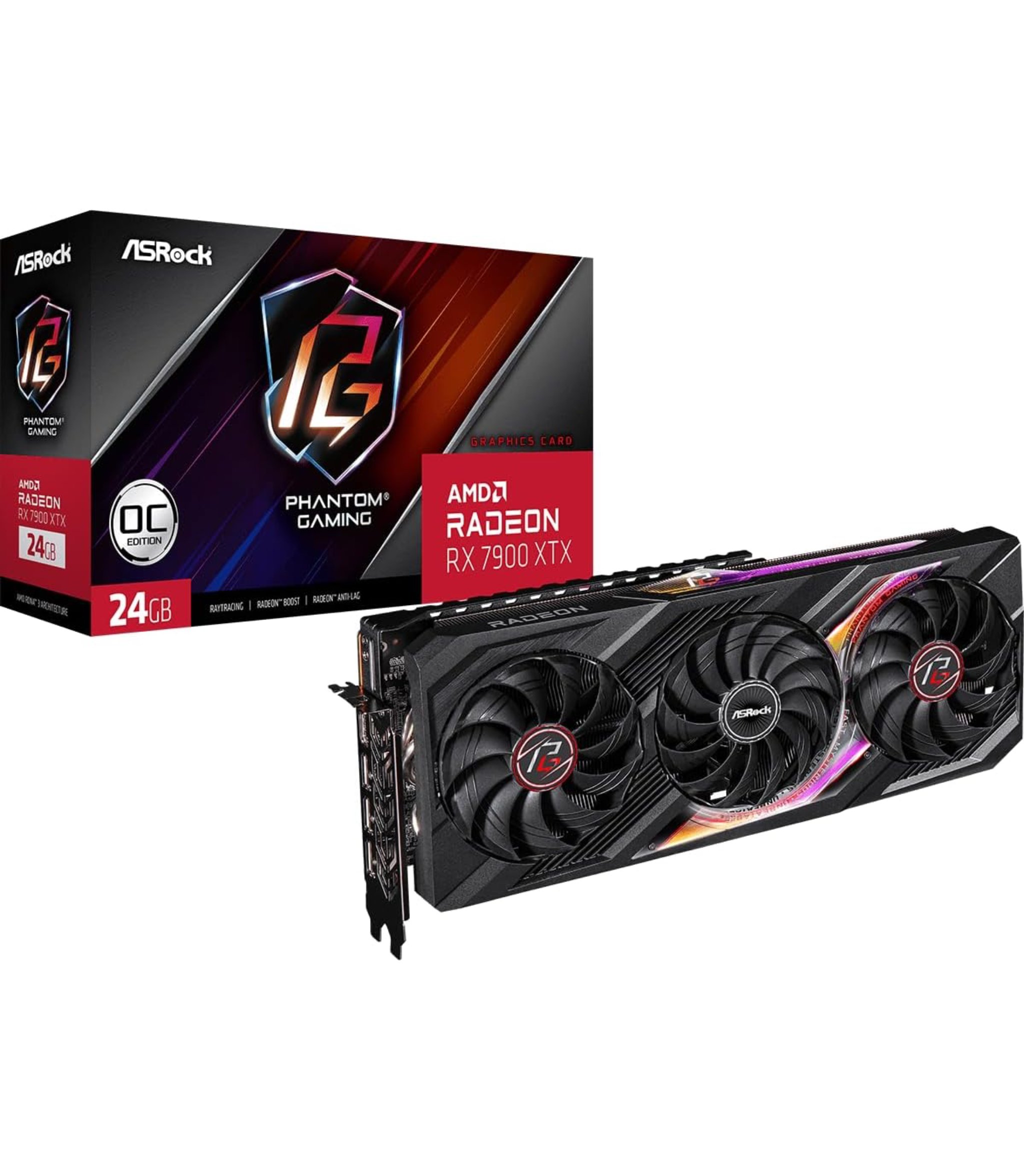 ASRock AMD Radeon RX 7900 XTX Phantom Gaming 24GB OC GDDR6 Graphics Card