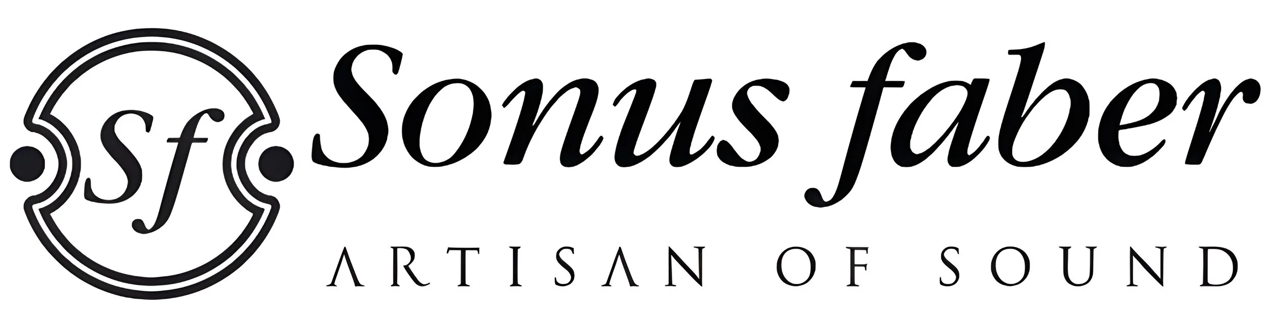 Sonus Faber logo with an emblem and the tagline 'Artisan of Sound'.