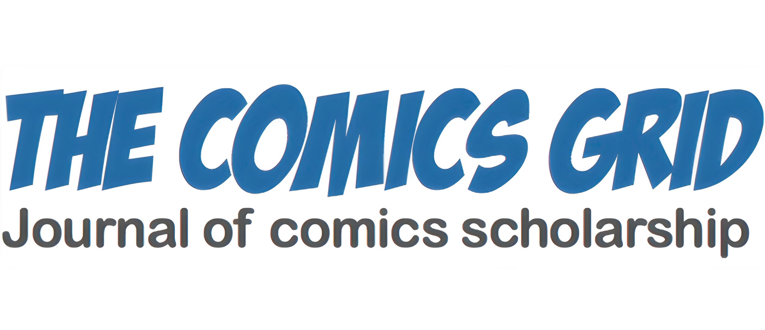 Logo for The Comics Grid, a journal of comics scholarship, with a blue and black design.