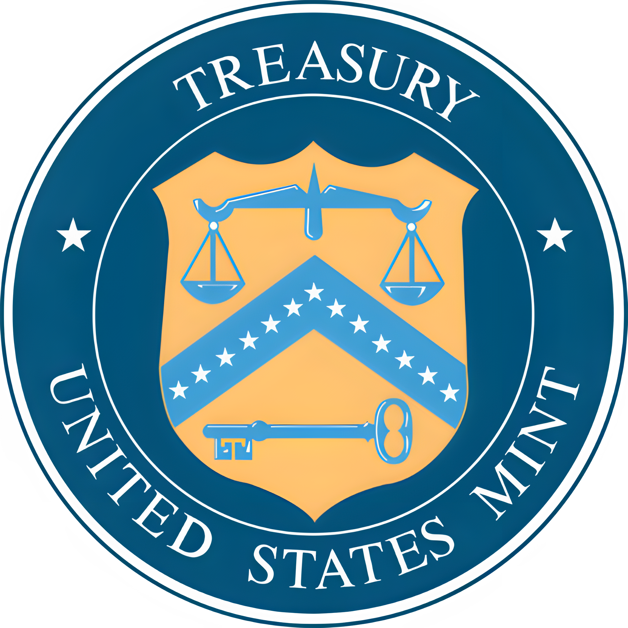 Official seal of the State of New Hampshire featuring a shield with a scale and key, surrounded by a blue circle with the words 'Treasury of the State of New Hampshire.'