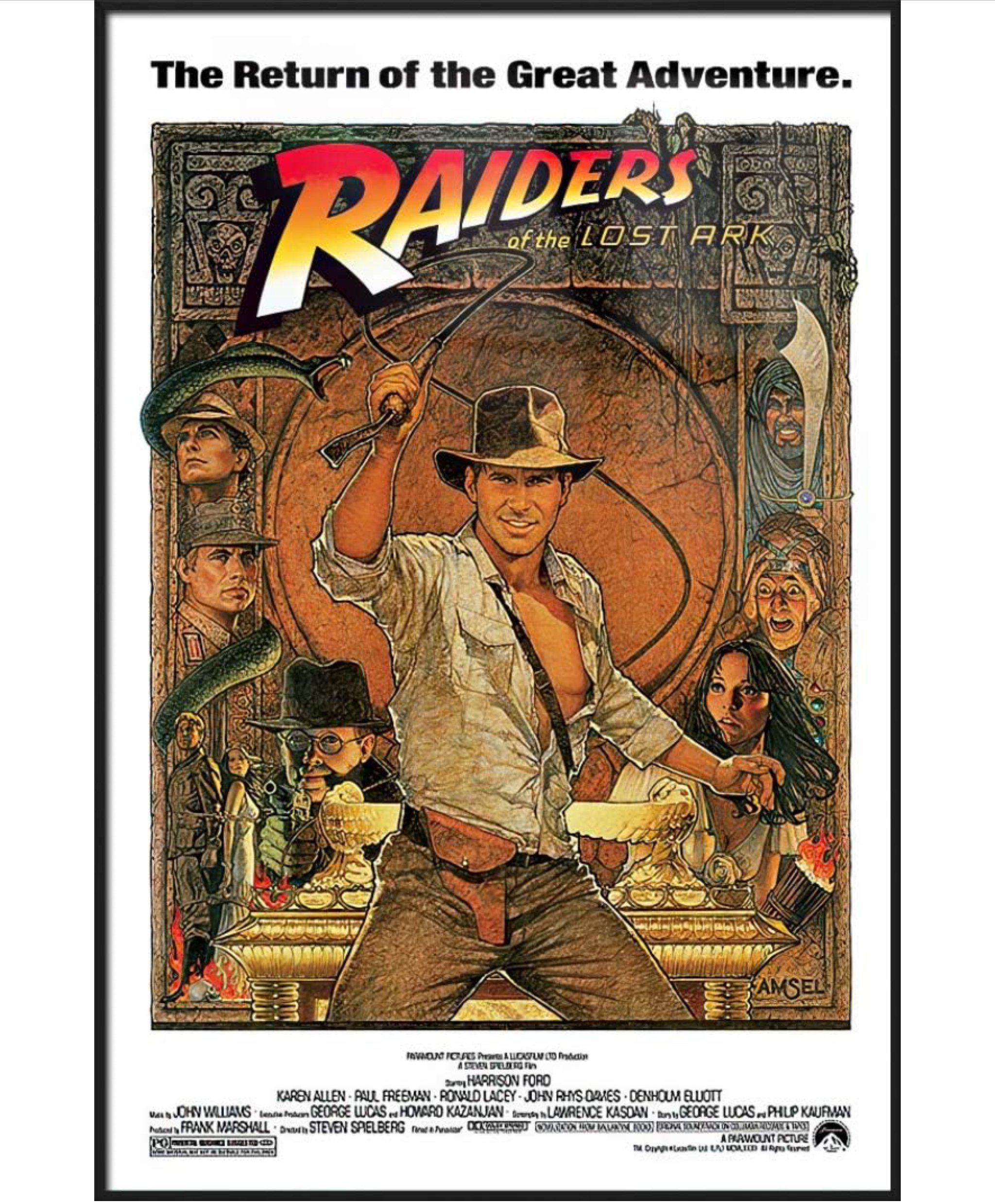 Raiders of the Lost Ark - Indiana Jones - Framed Movie Poster/Print