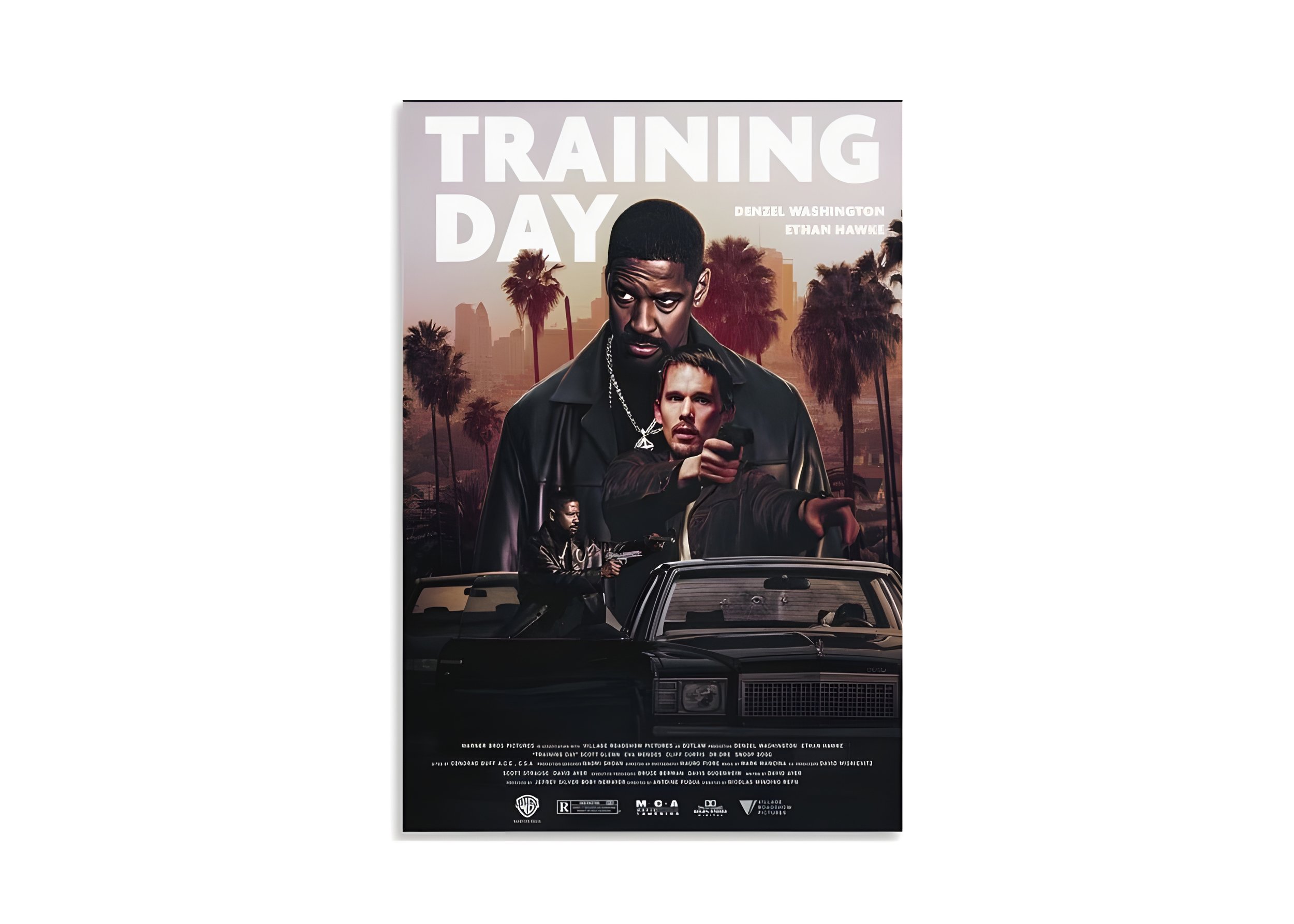 Training Day, 2001 Film Poster - Decorative Canvas (Wall Art) - 24x36 inch