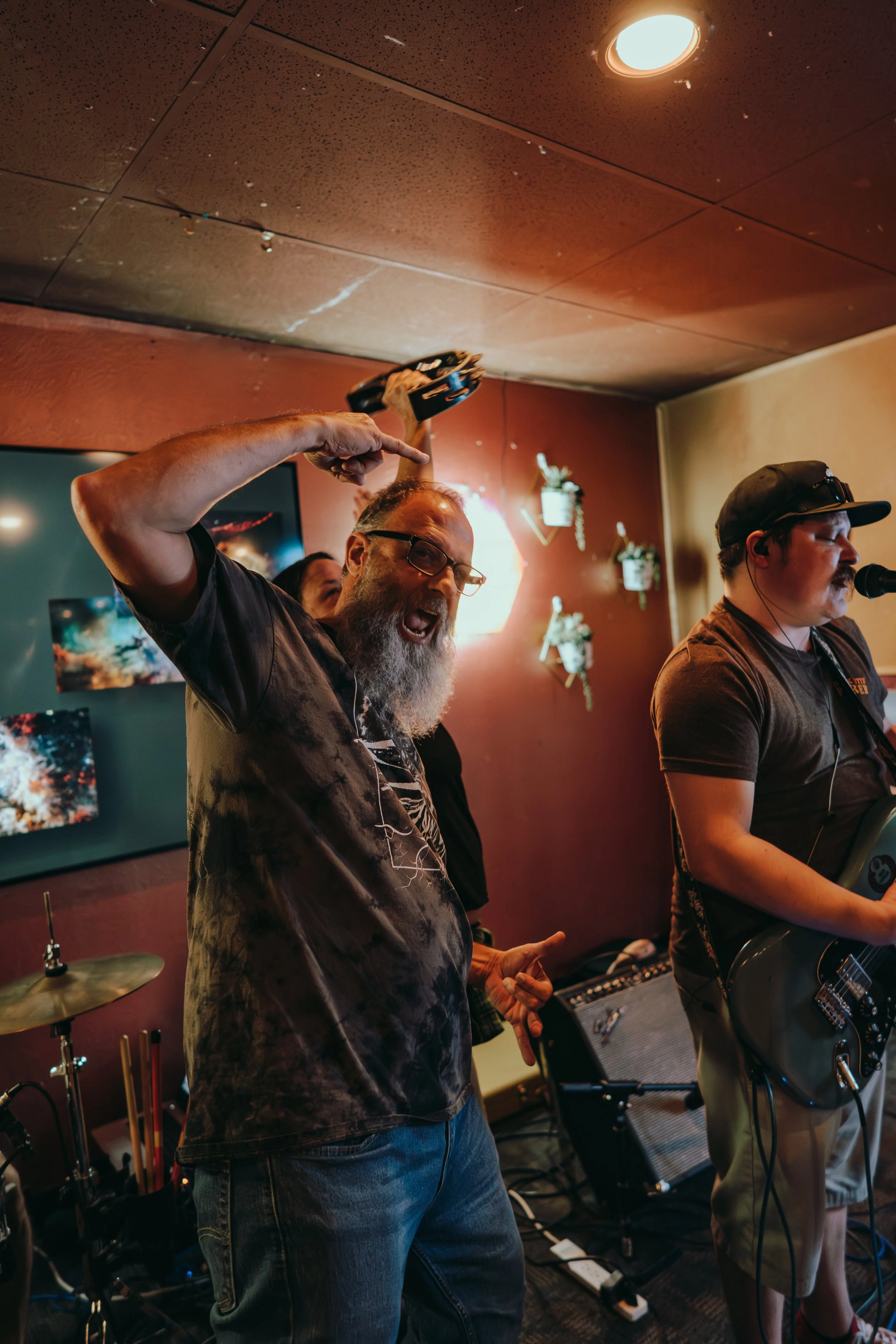 A band of professional musicians enjoying a live recording session from Christian Sound in Chandler, Arizona.