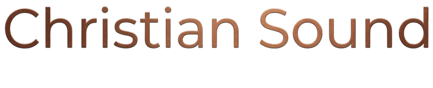 Christian Sound metallic copper name logo.