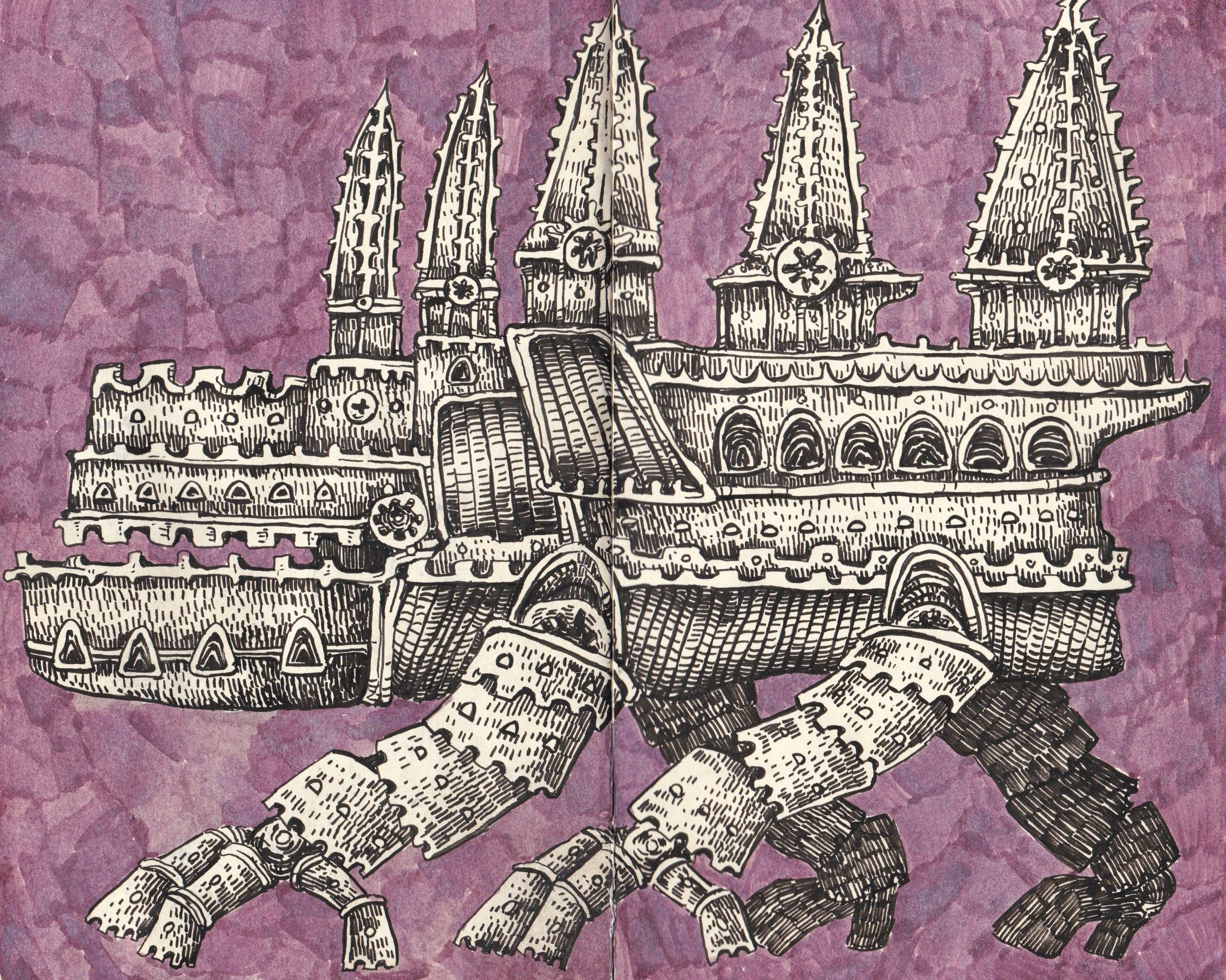 Walking Castle 8x10 Art Print