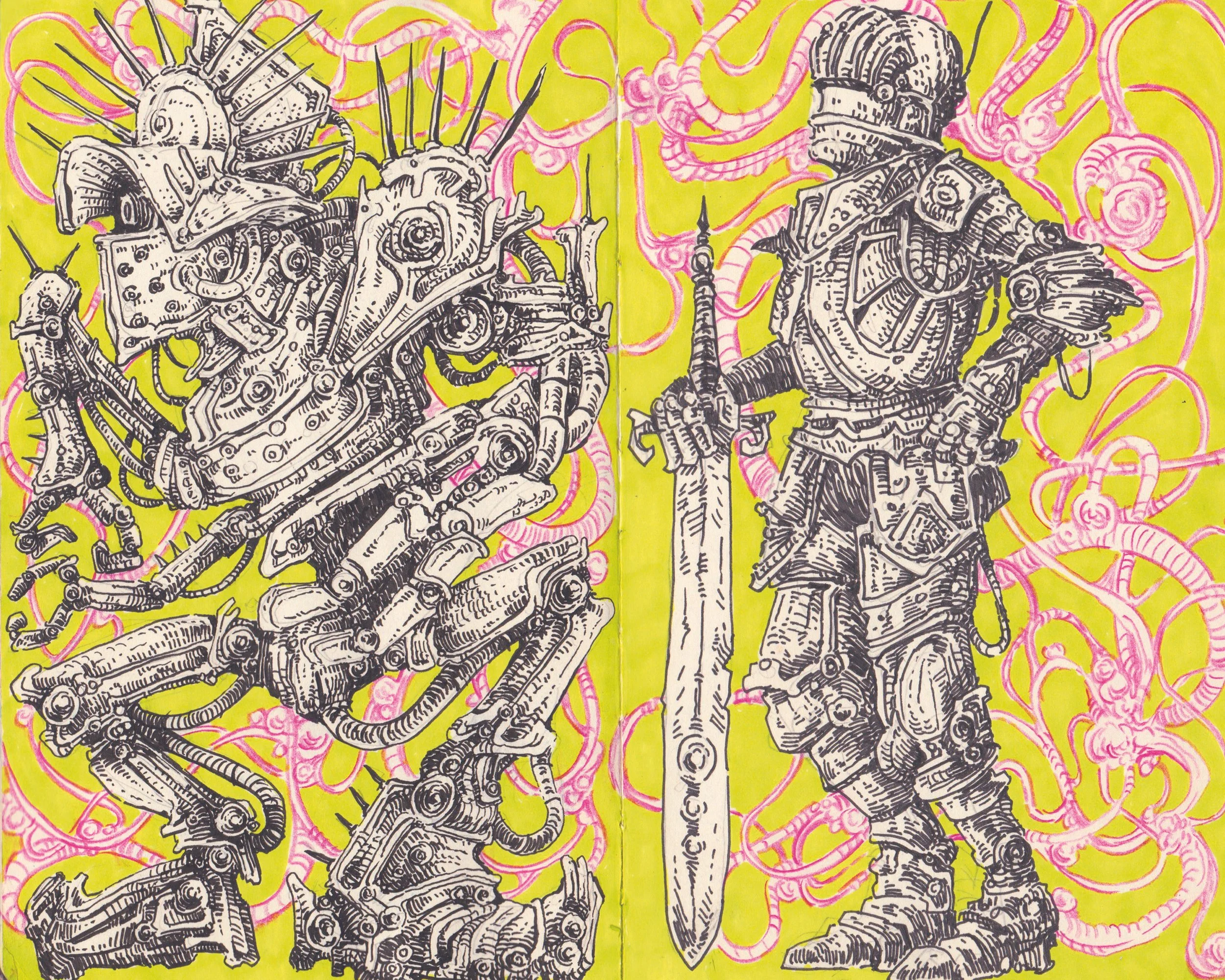 Mechanical Knights 8x10 Art Print