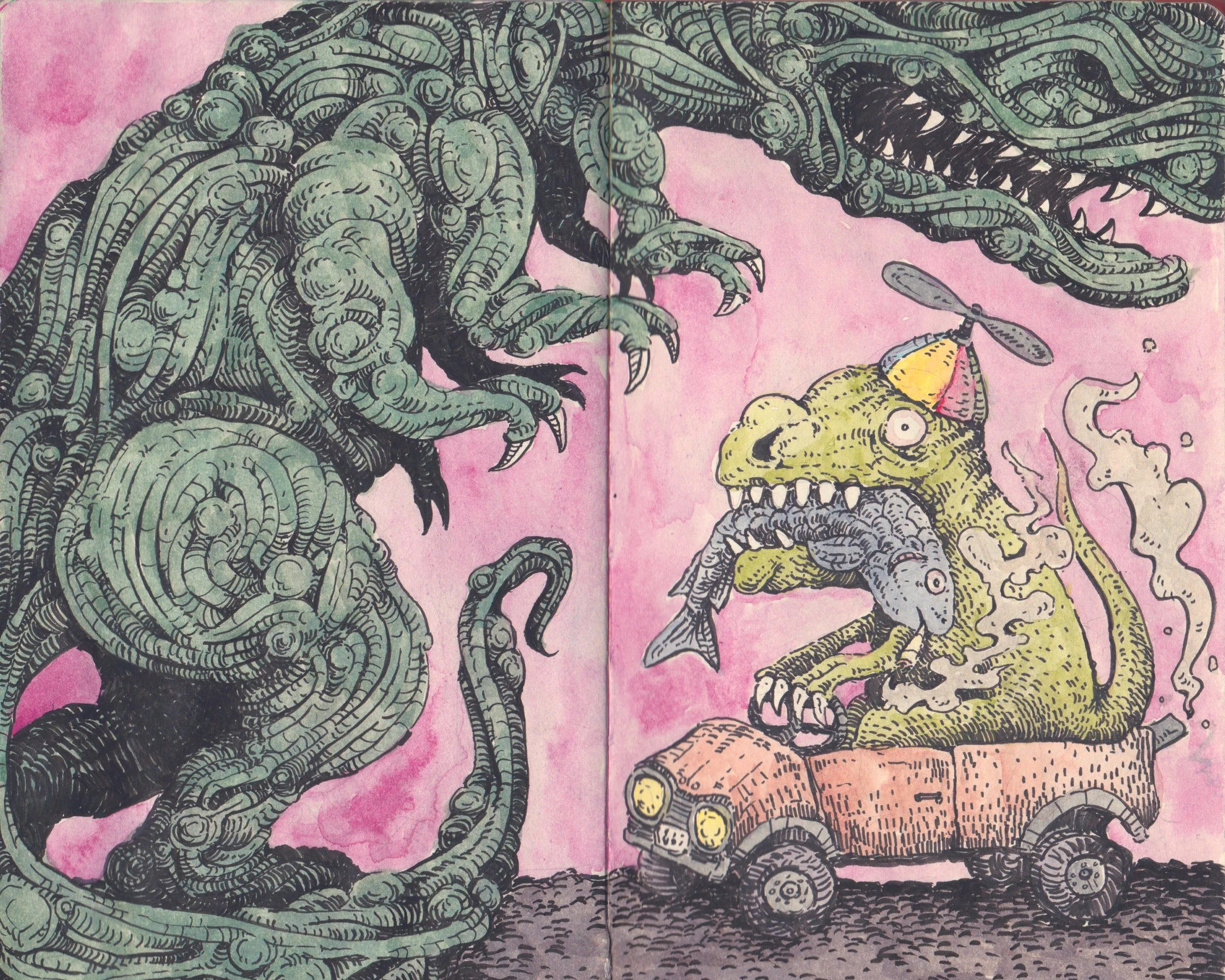 Dino Brothers 8x10 Art Print