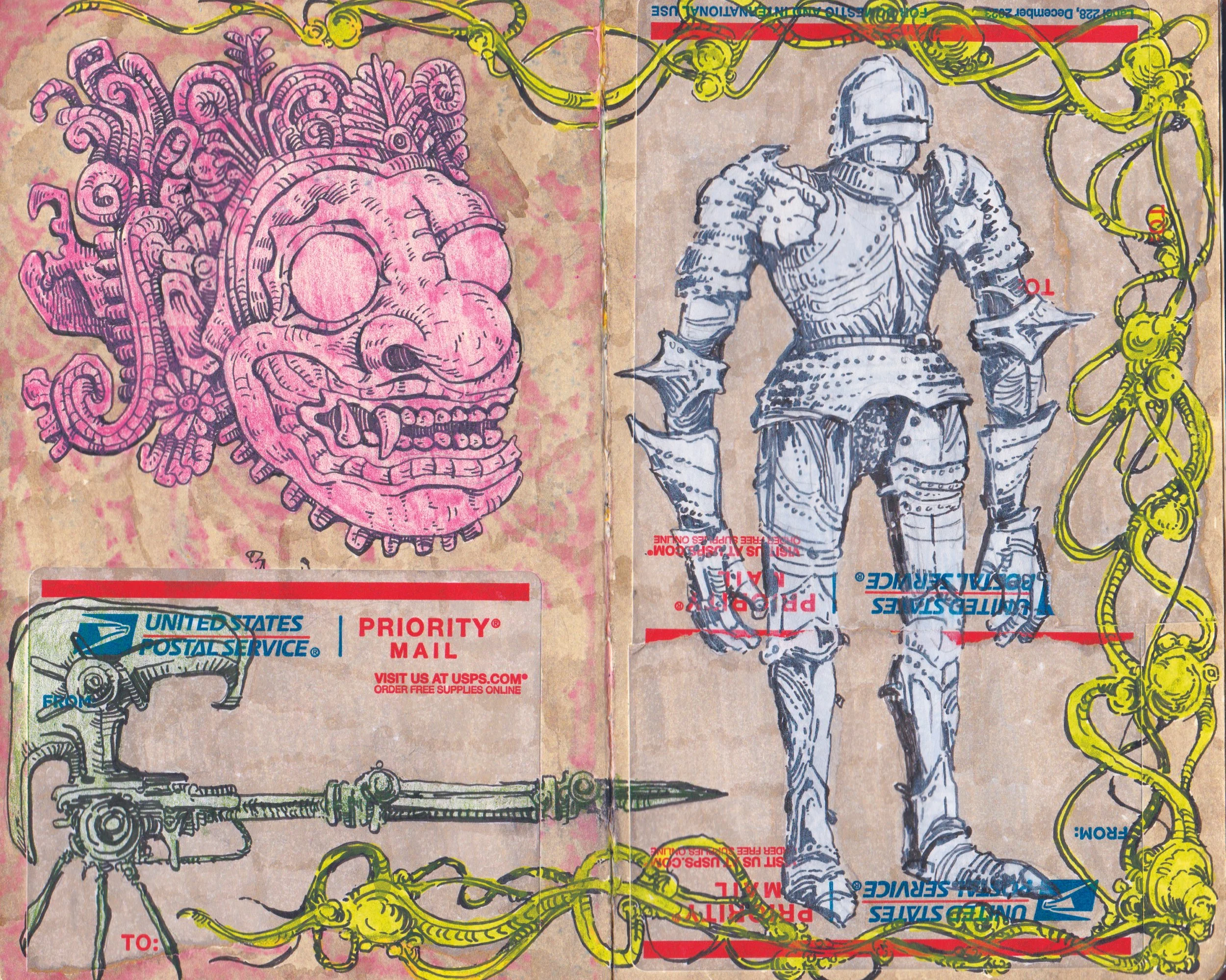 Knight, Mask, and Axe 8x10 Art Print
