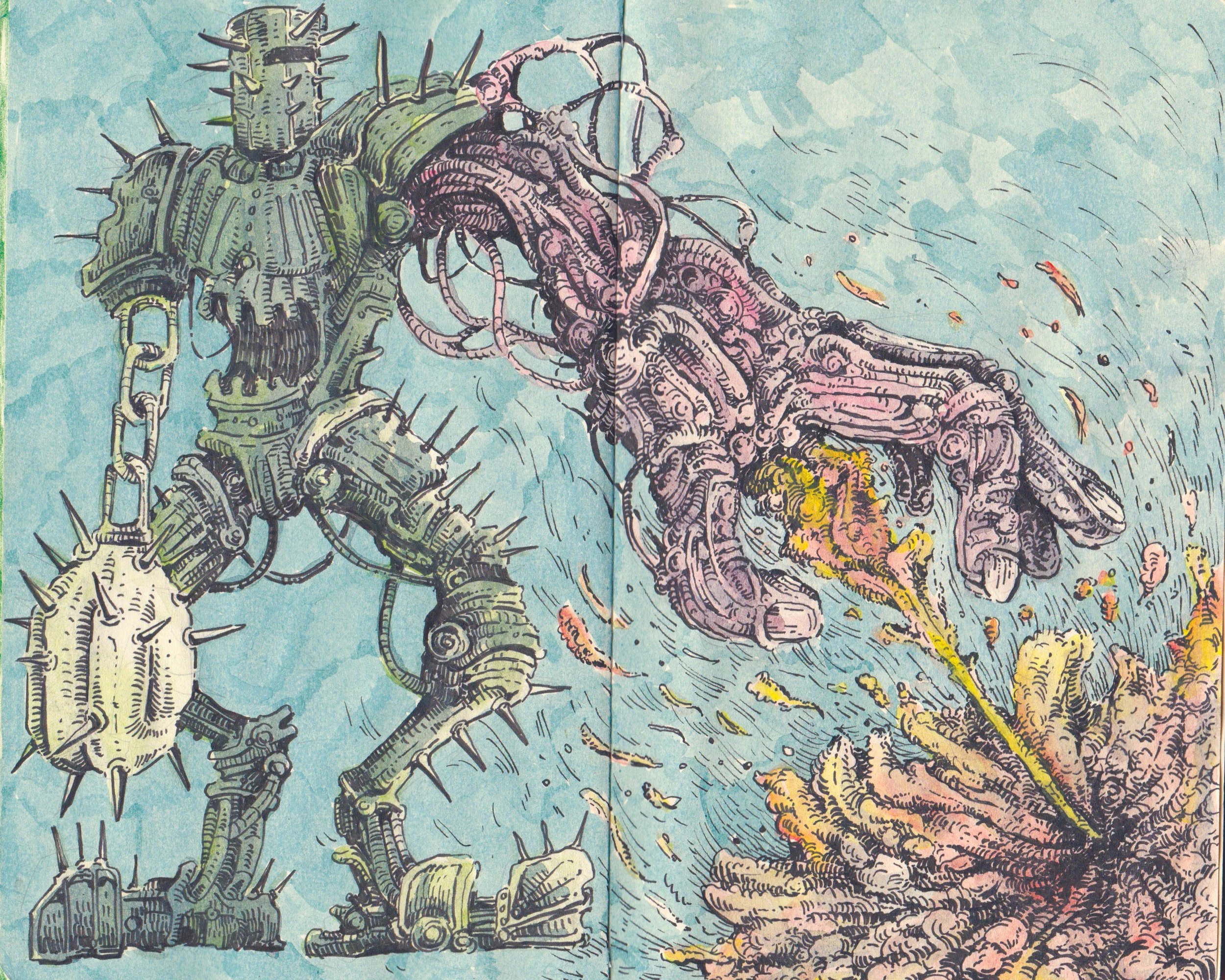 Dangerous Handed Robot 8x10 Art Print