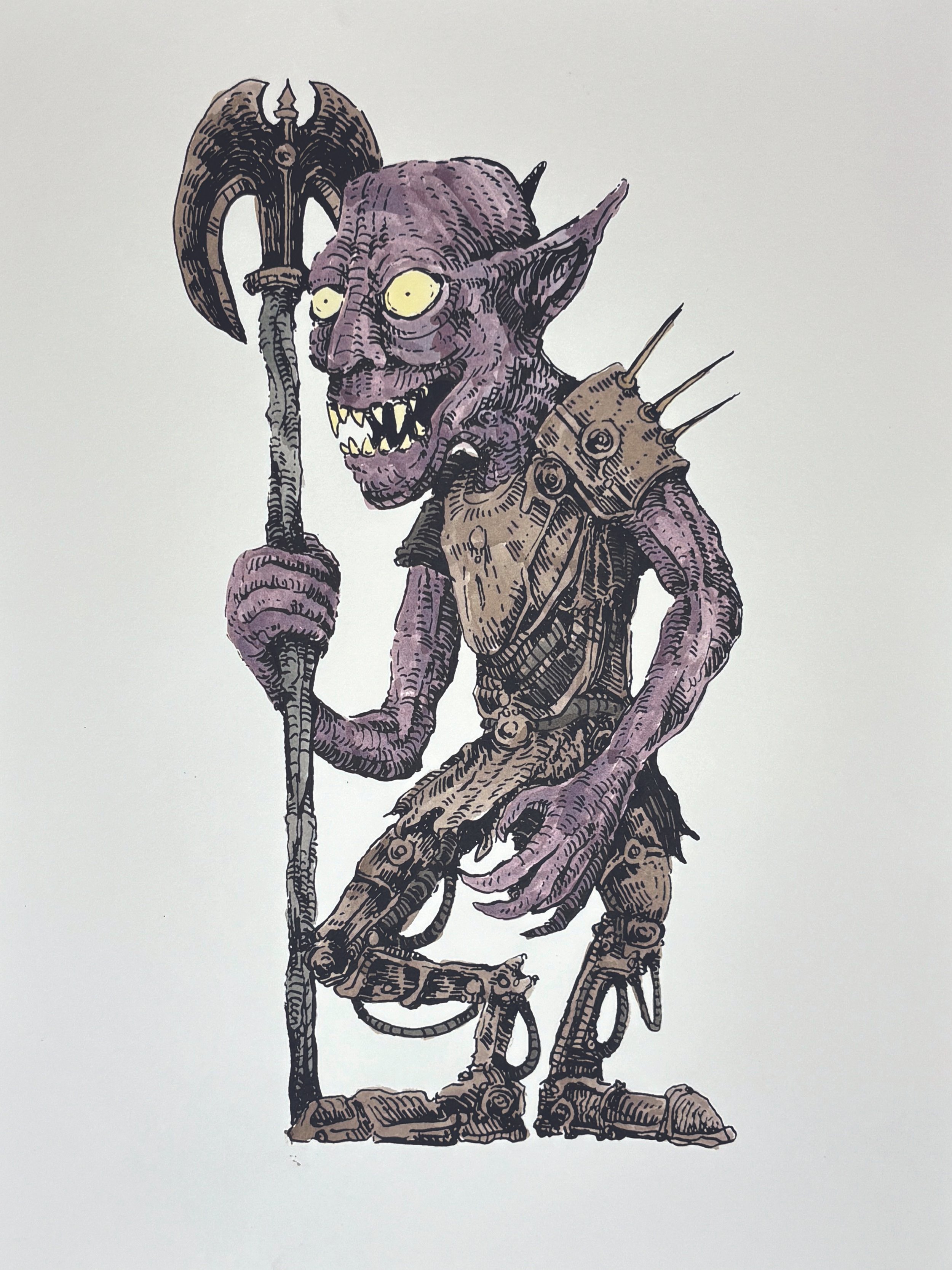 Hand Colored Goblin Print 4