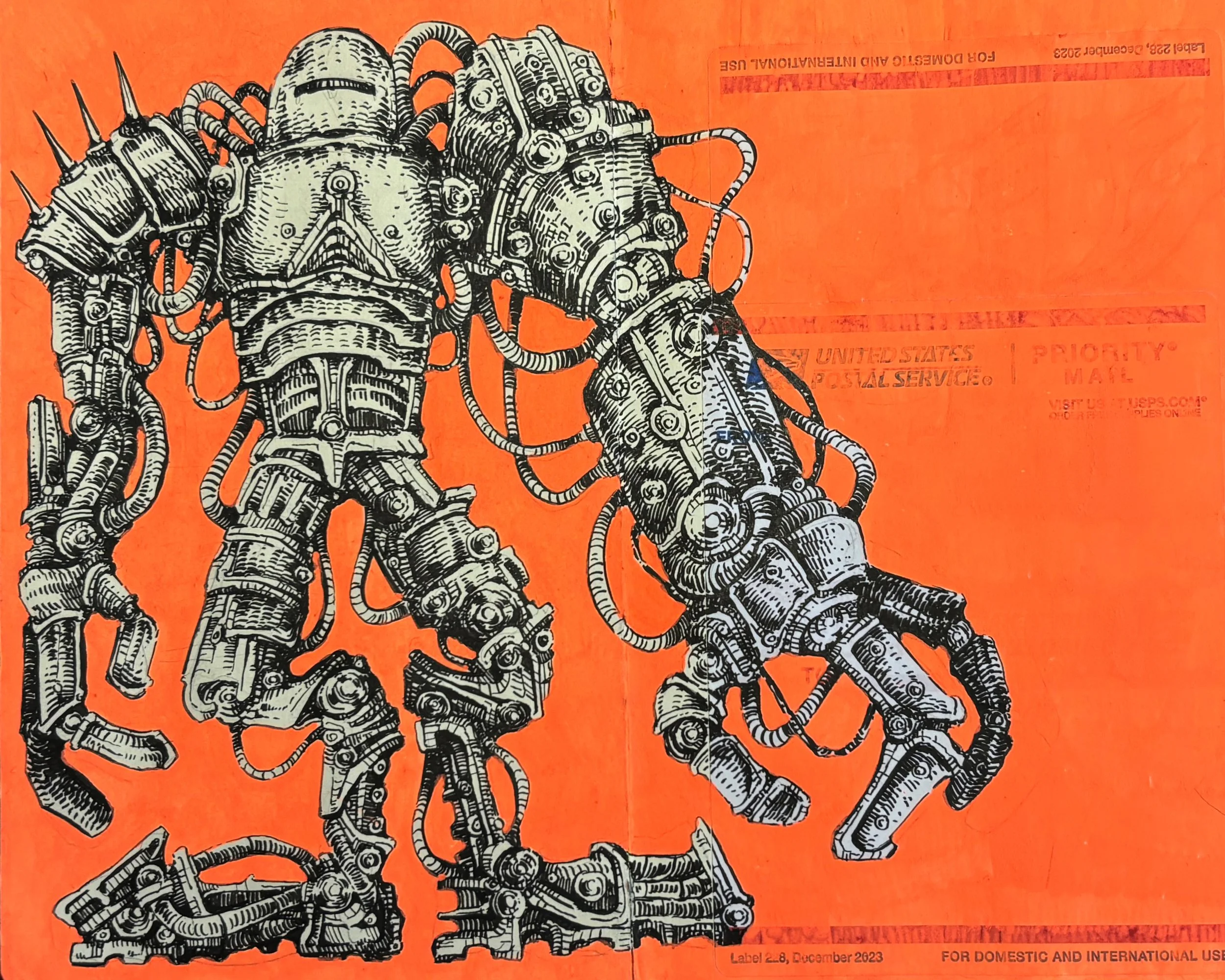 Orange Robot 8x10 Art Print