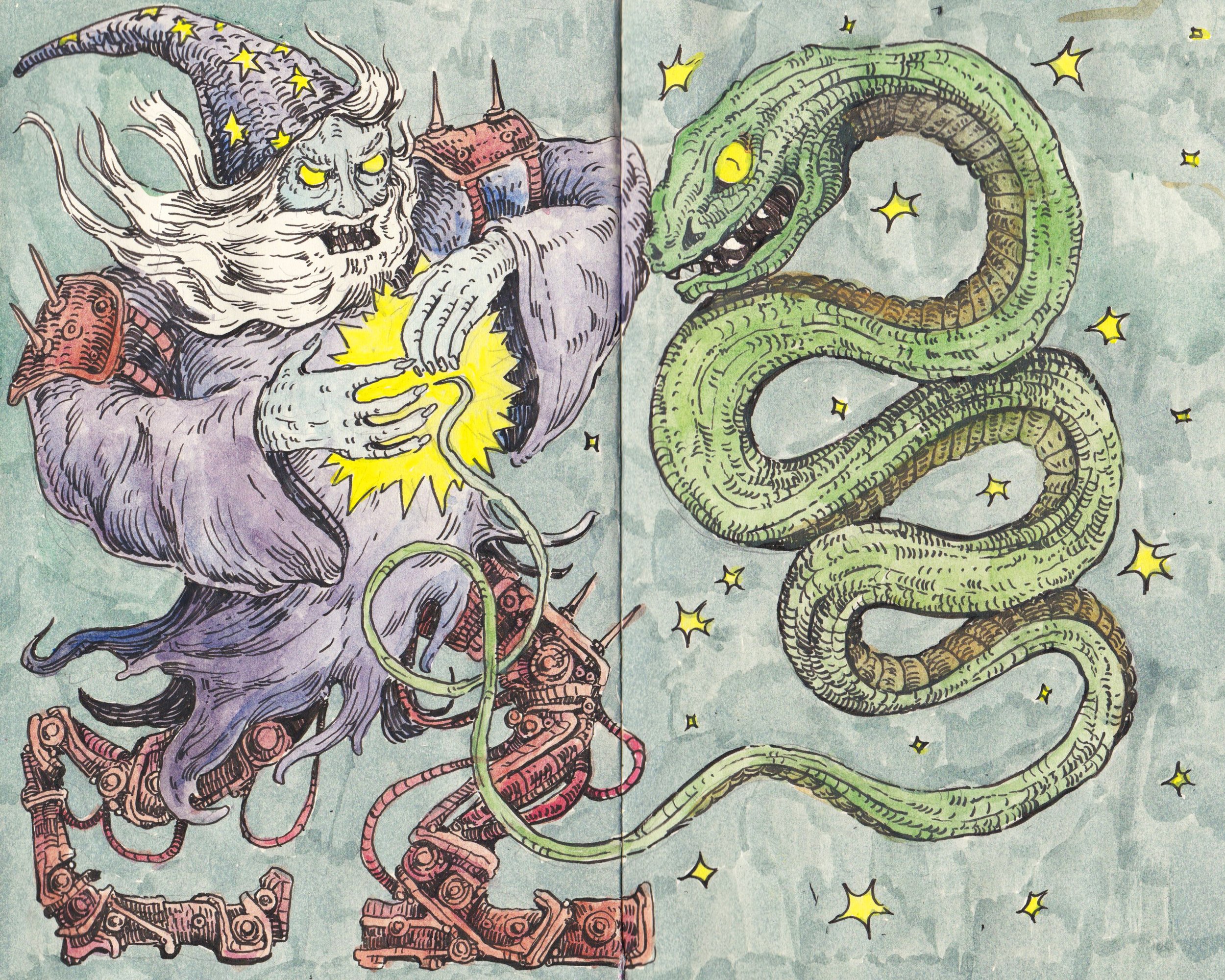Snake Wizard 8x10 Art Print