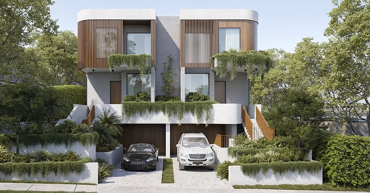 Modern duplex by BEAU Architecture