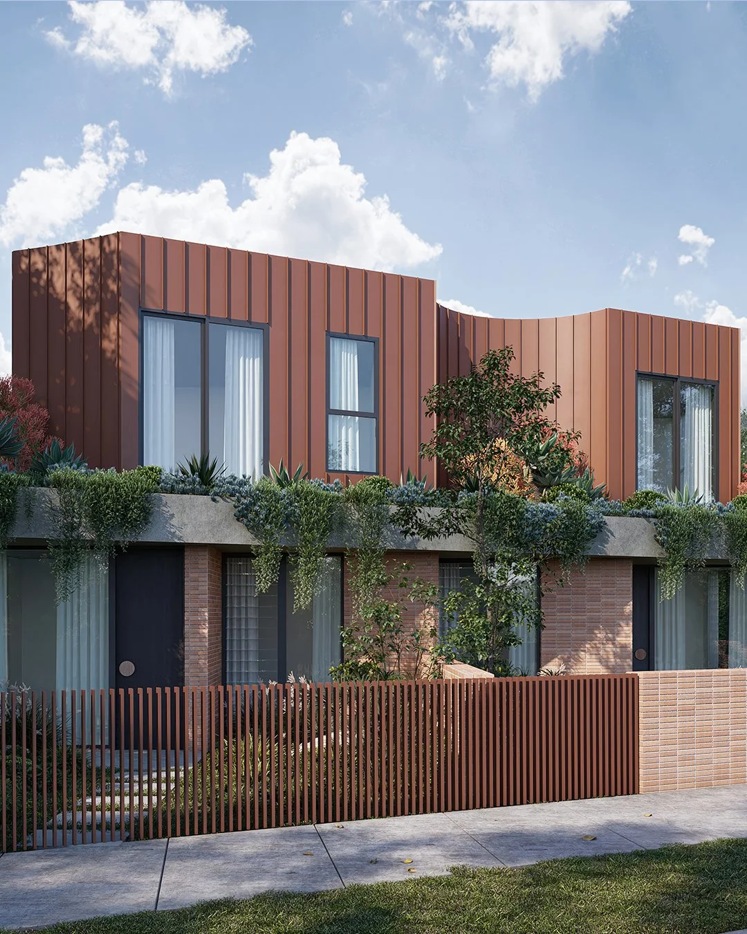 Modern dual occupancy residential building  by BEAU Architecture