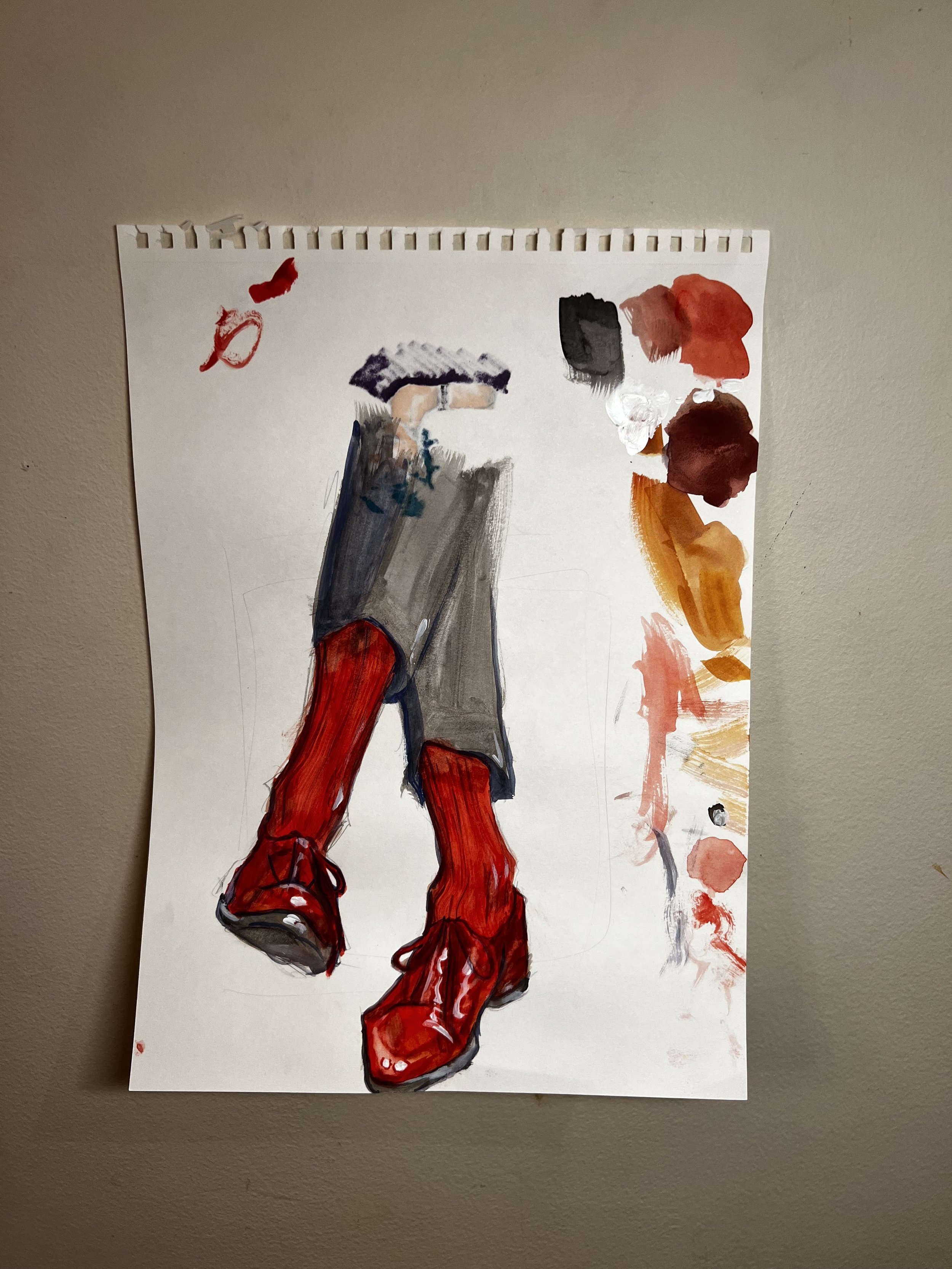 New Shoes
-Watercolor piece experimenting with colors and highlights