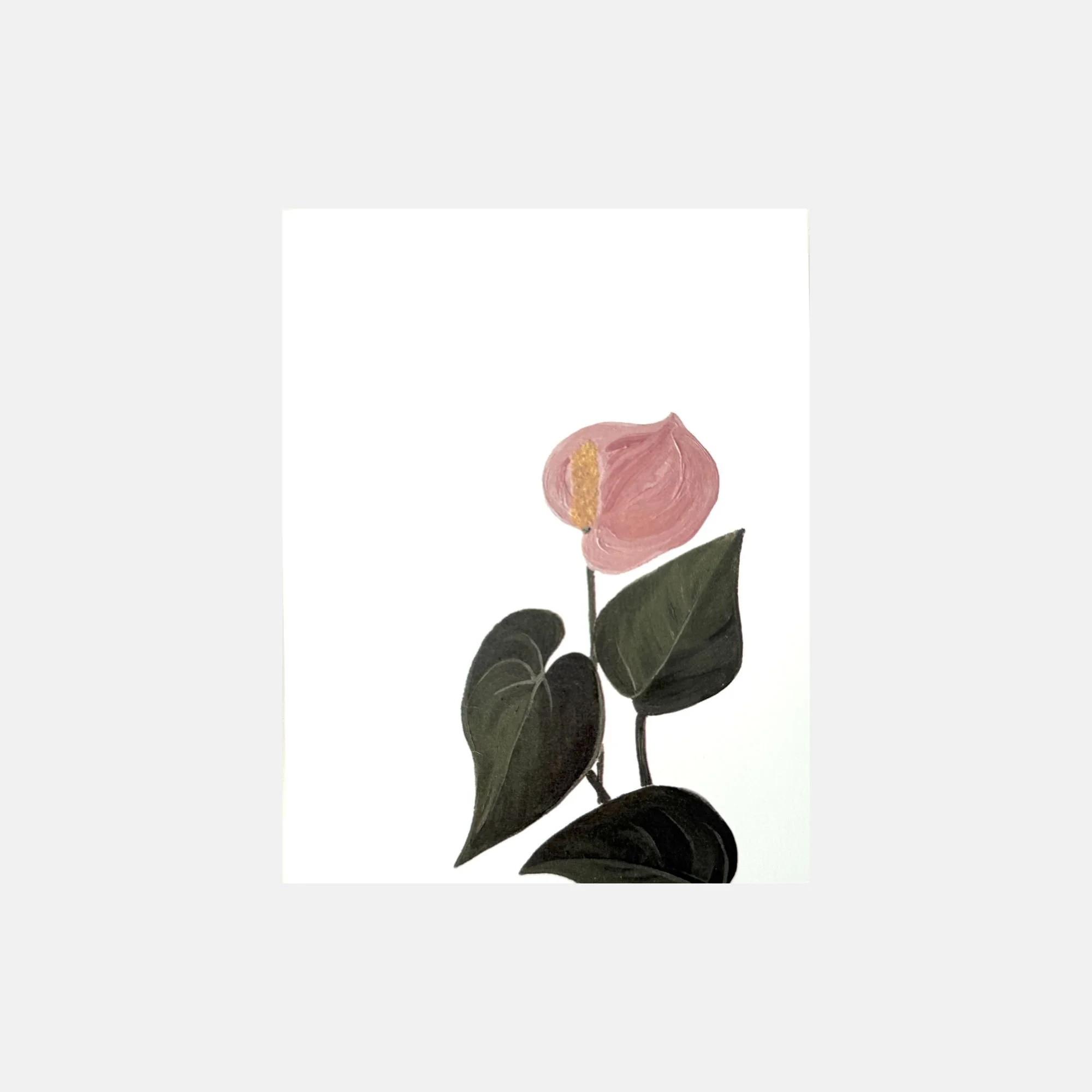 Pink Flamingo Flower painting_blank folded cards_HAU Fine Art.jpg
