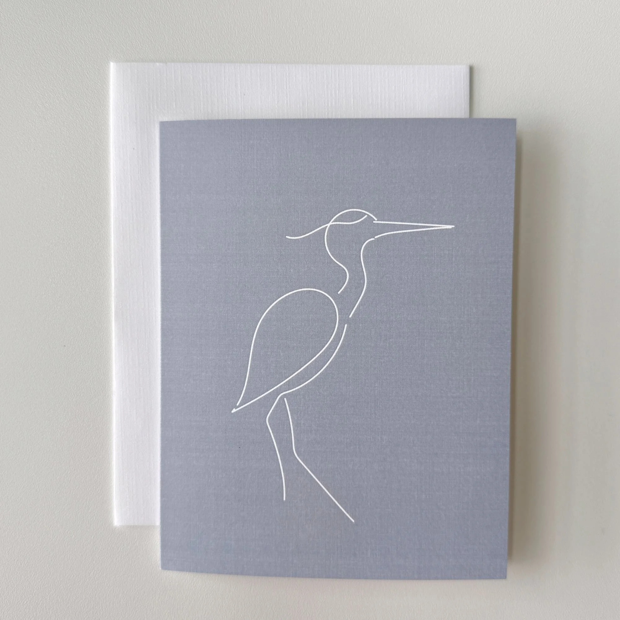 Great Blue Heron Line Art II | Minimalist Line Art Note Cards | Blank Folded Stationery for Any Occasion