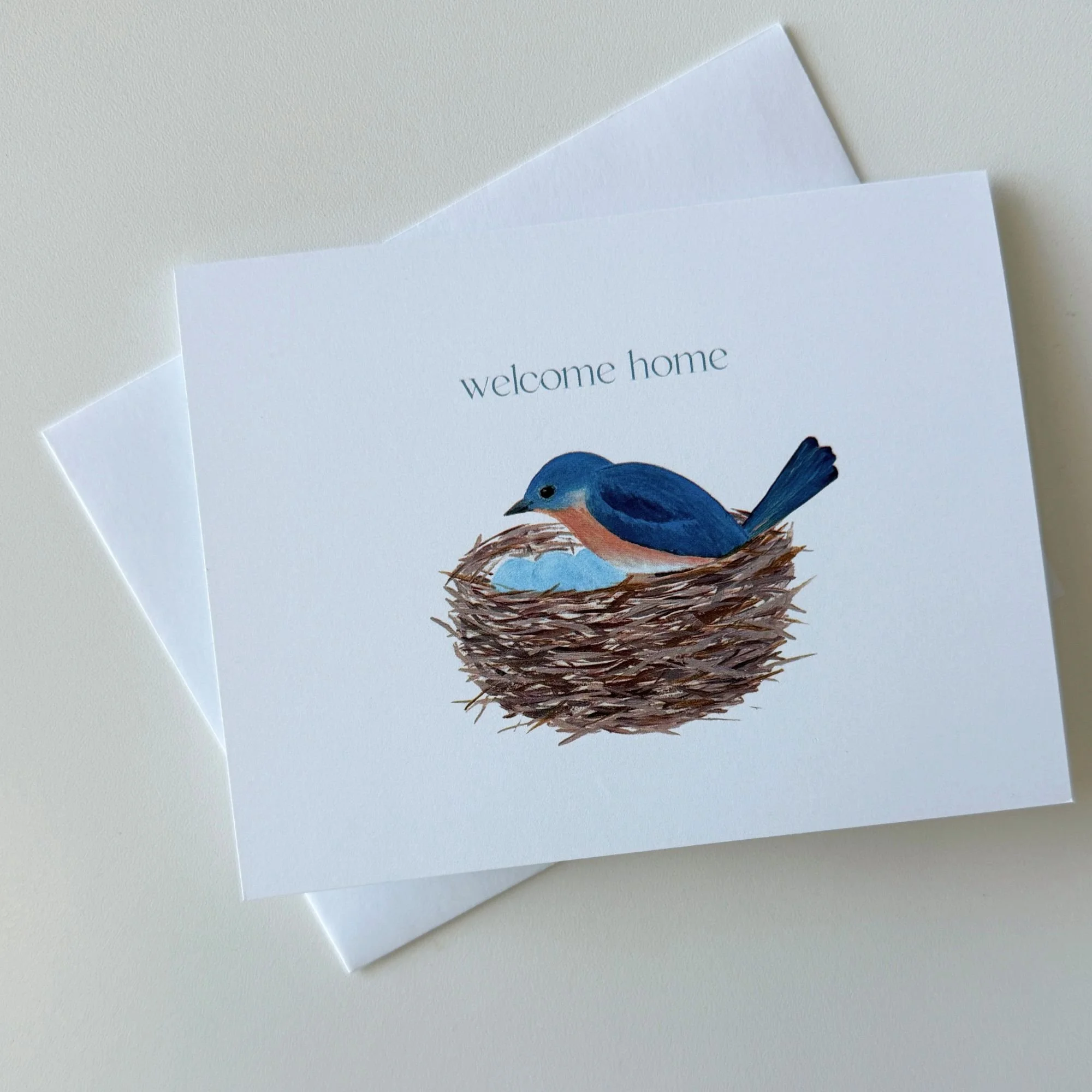 "Welcome Home" | Bluebird Nest Blank Folded Cards