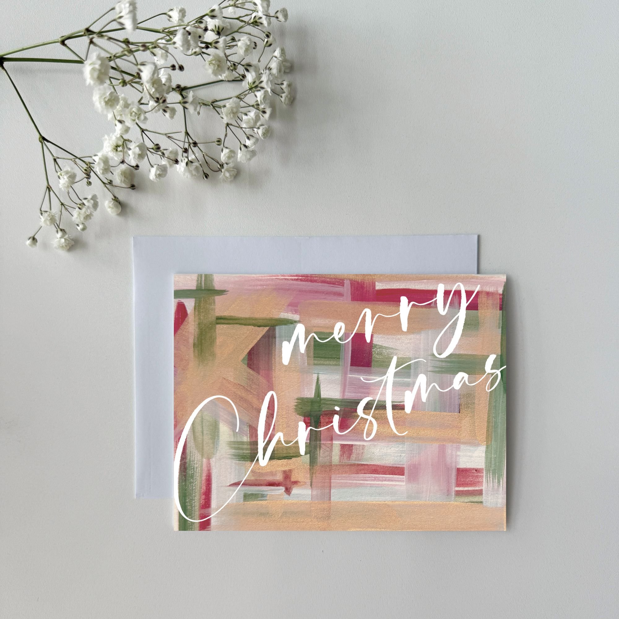 Abstract Christmas Cards  |  'Merry Christmas'  |  A2 Blank Folded Cards