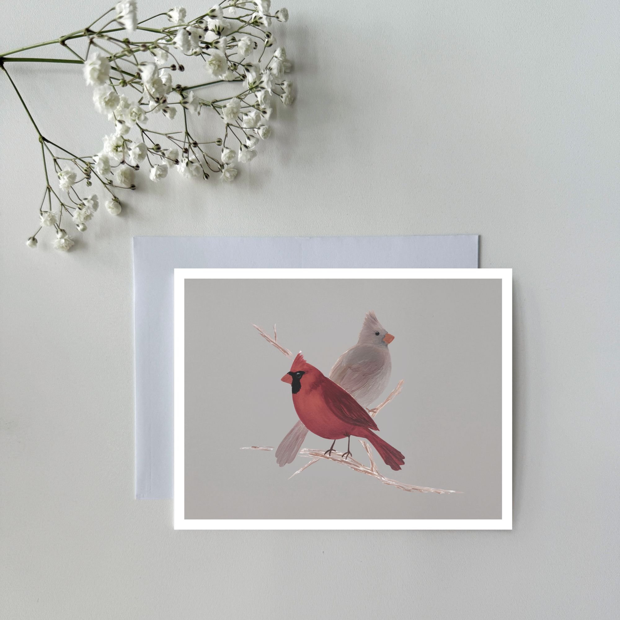 Cardinal Holiday Card | A2 Blank Folded Notecards