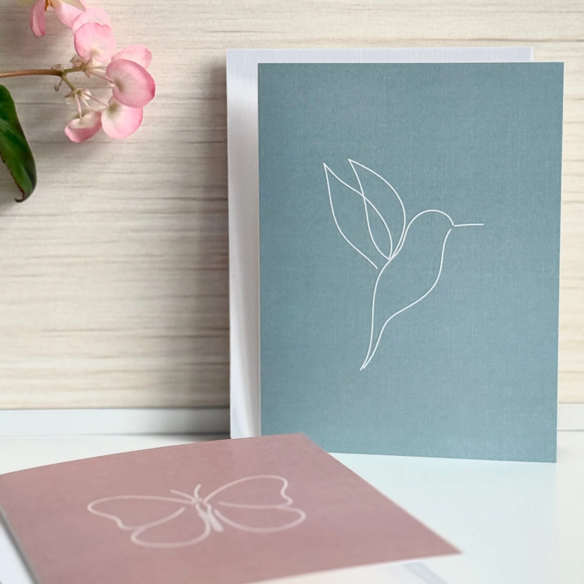 Hummingbird Line Art I | Minimalist Line Art Note Cards | Blank Folded Stationery for Any Occasion