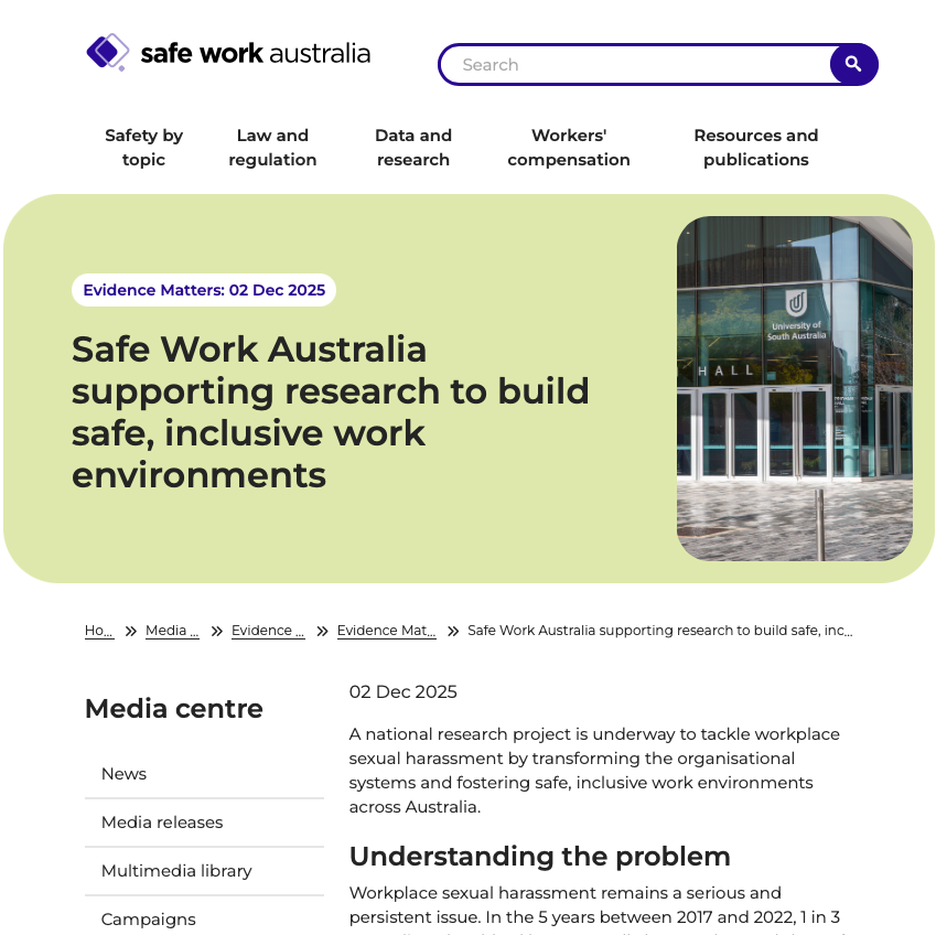 BRIDGES at Work featured in Safe Work Australia’s newsletter