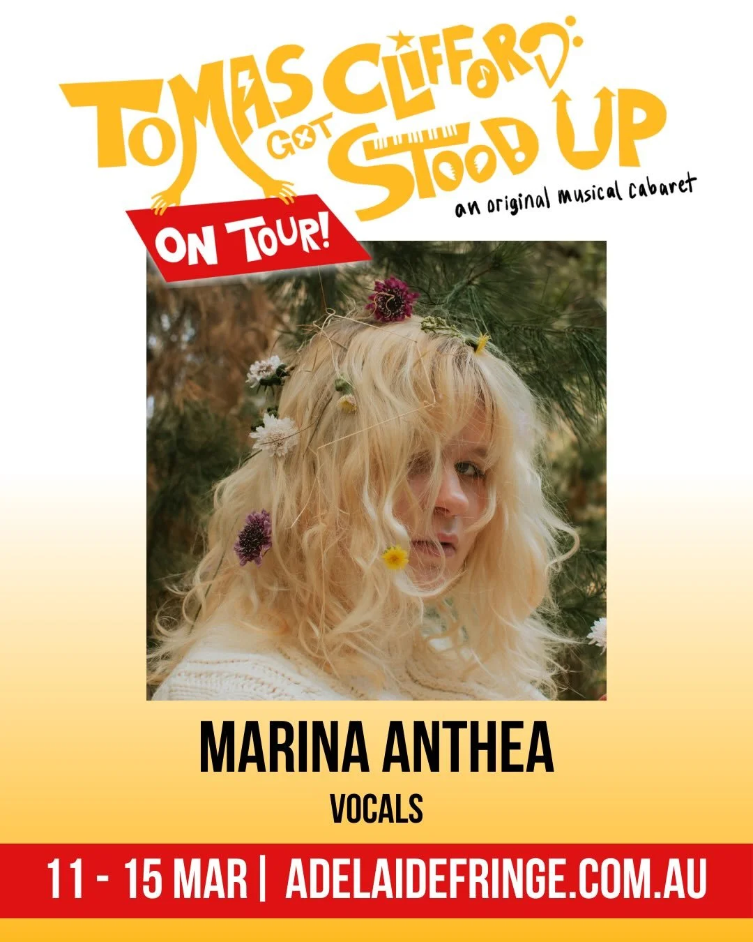 MEET THE BAND: Marina Anthea 🎤

Shoo-da-BUP shoo-da-BUP shoo-da-BUP BUP YEAH!!!

That&rsquo;ll make more sense&hellip; at TOMAS CLIFFORD GOT STOOD UP at Adelaide Fringe NEXT WEEK from Wed Mar 11 🔥🔥🔥

📍 Fool&rsquo;s Paradise @ Victoria Square
📆 