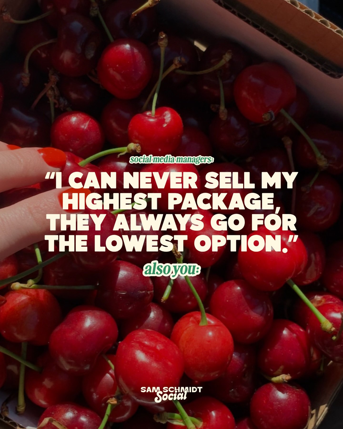 The business move more social media managers should be making right now&hellip; 🍒

Building their offers like a menu. A set menu. 🍽️

A menu that has been crafted and curated after TONS of research and client experience to know what is going to pro