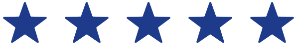 Five red stars arranged in a horizontal row.