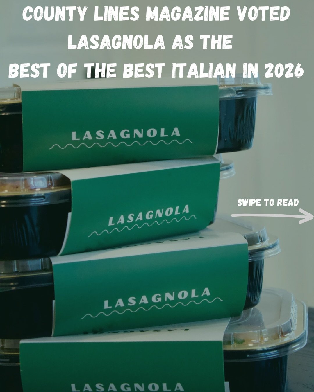 We are SO honored 🏆

Lasagnola was named Best of the Best Italian/Mediterranean 2026 by County Lines Magazine!!!

A HUGE thank you to everyone who supports us, eats with us, and keeps coming back. This one means a lot🫶🥹