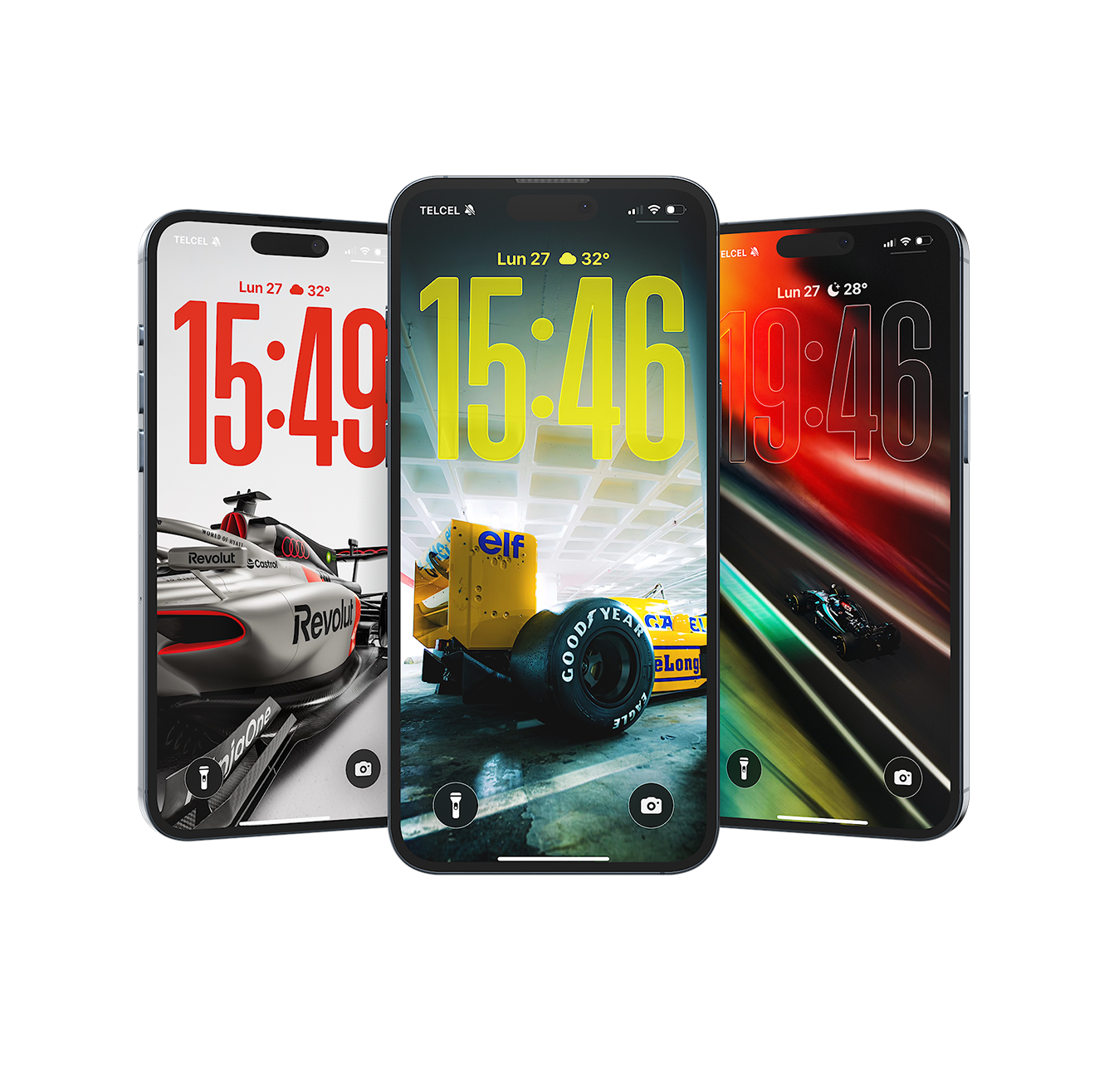 Vista previa de la colección de wallpapers de Fórmula 1 para celular