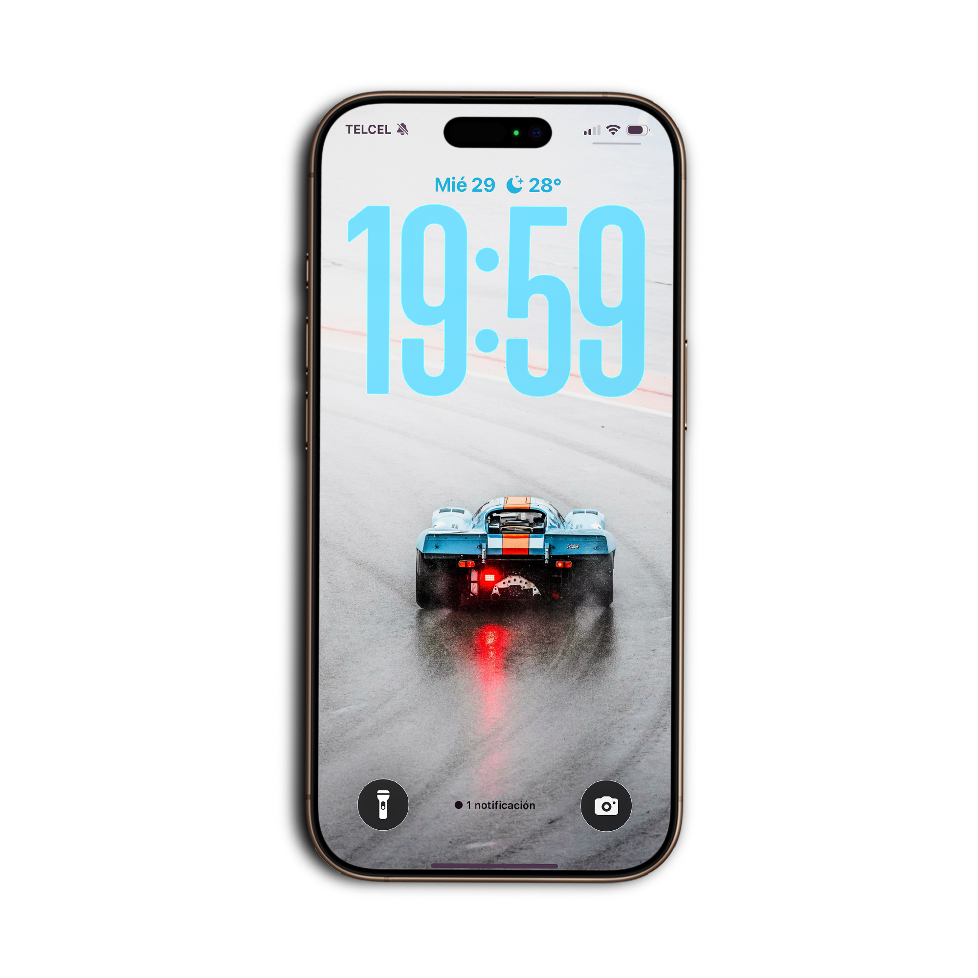 Porsche 917K en pista mojada, wallpaper para celular