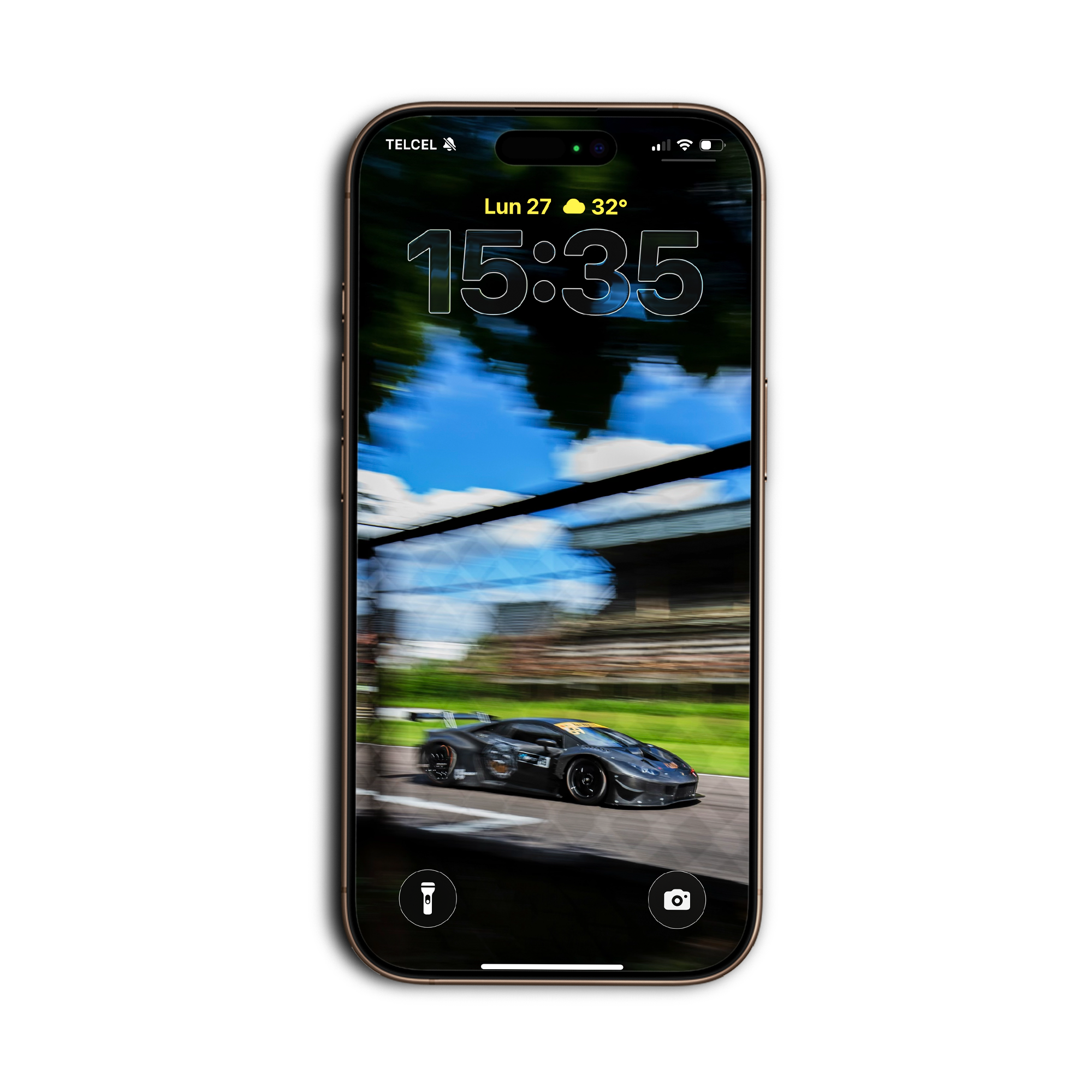 Lamborghini Huracan GT3 a velocidad en pista, wallpaper para celular