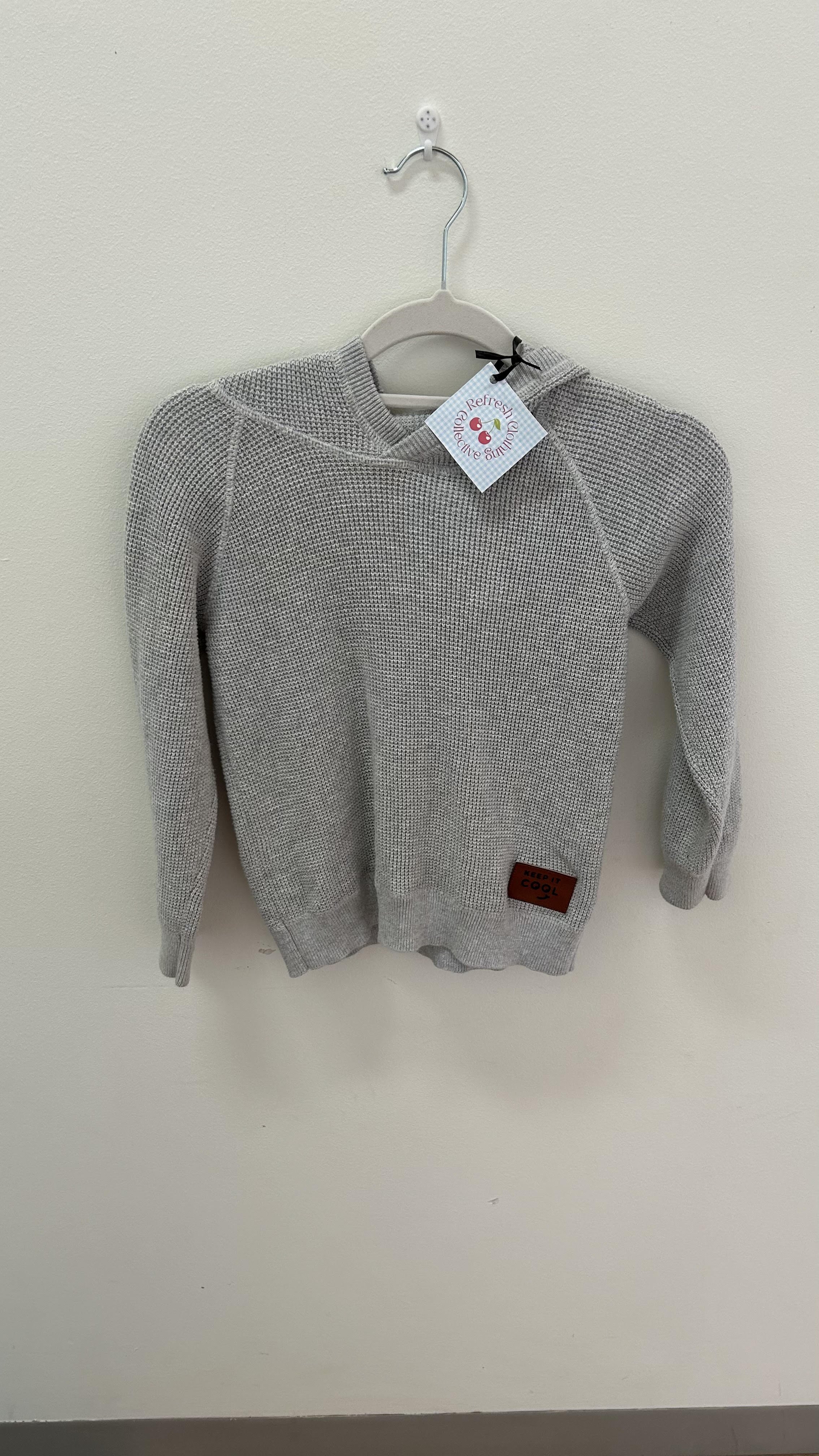 Grey woven hoodie