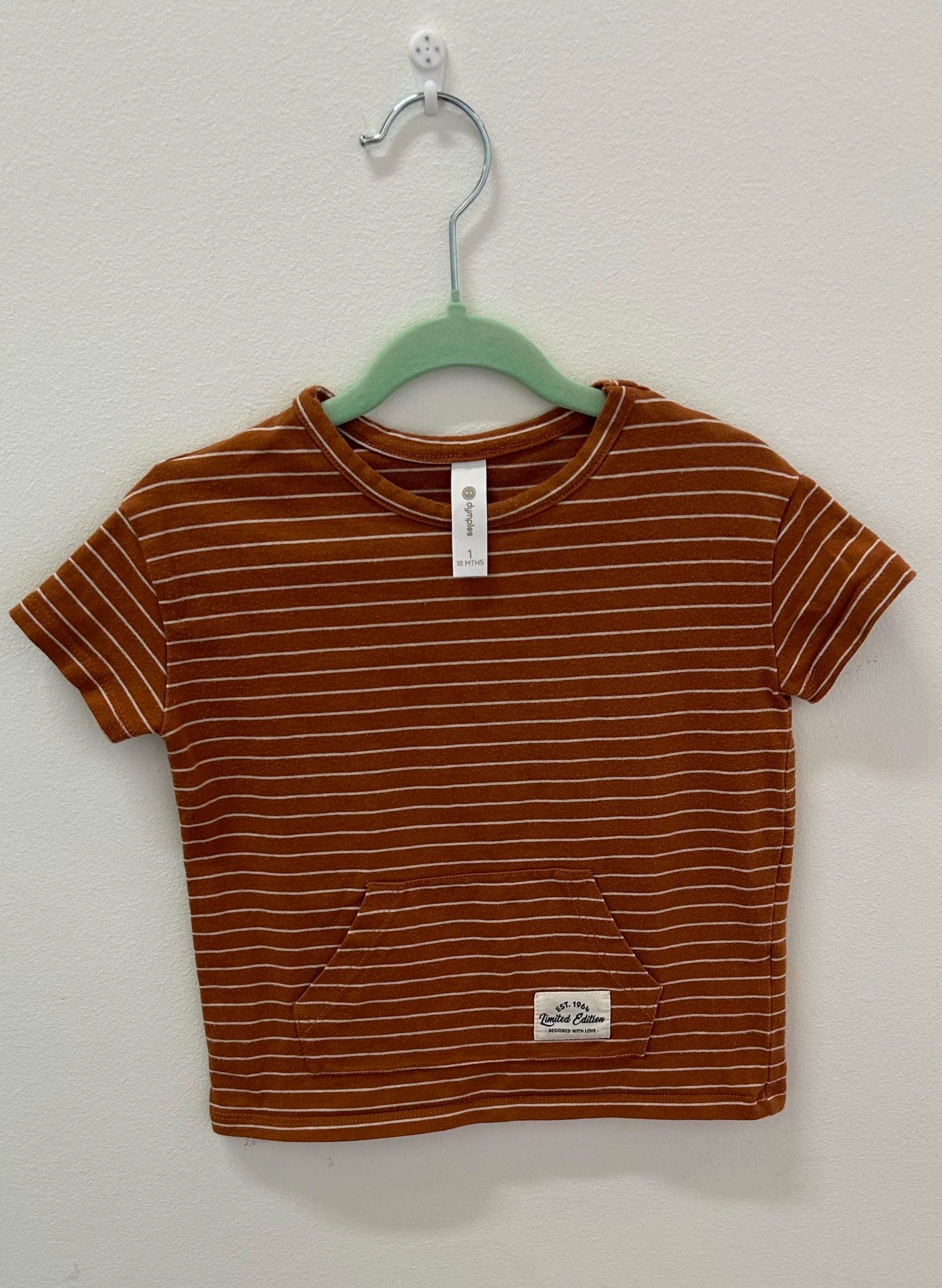 Boys rust striped shirt