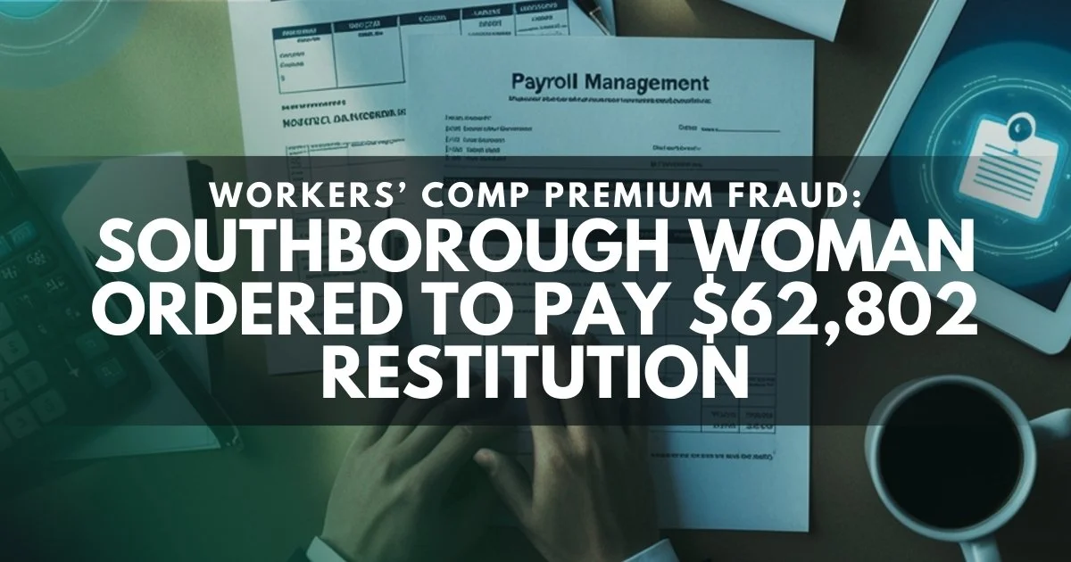 Southborough Woman Ordered to Pay $62,802 After Hidden Payroll Workers’ Comp Fraud Case
