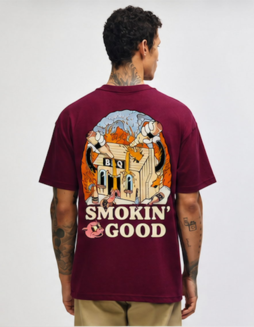 PRE-ORDER - SMOKIN' GOOD T-SHIRT - OXBLOOD (UNISEX)