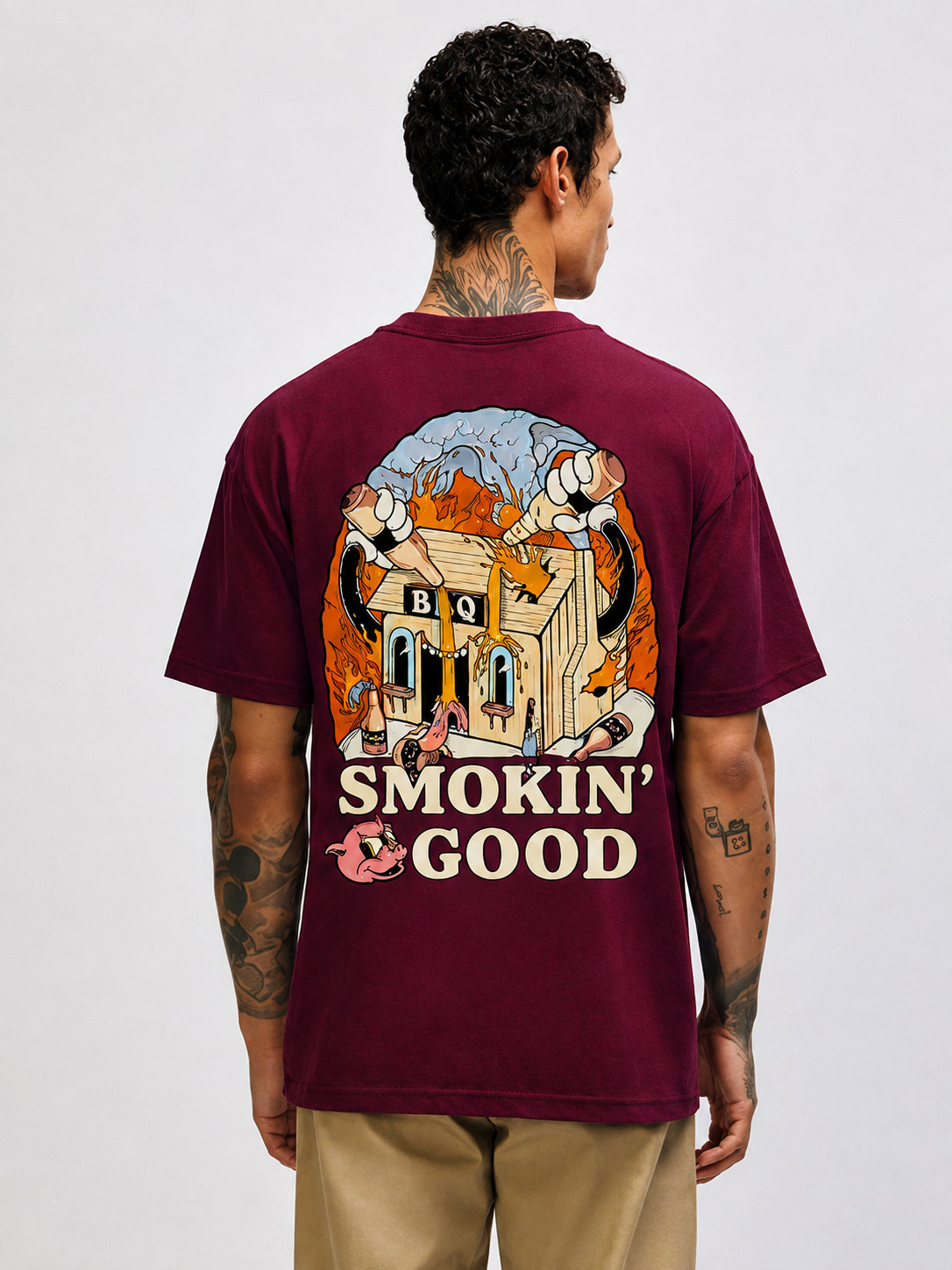 PRE-ORDER - SMOKIN' GOOD T-SHIRT - OXBLOOD (UNISEX)
