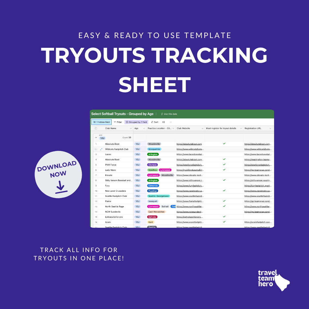 Players' Tryout Tracking Sheet