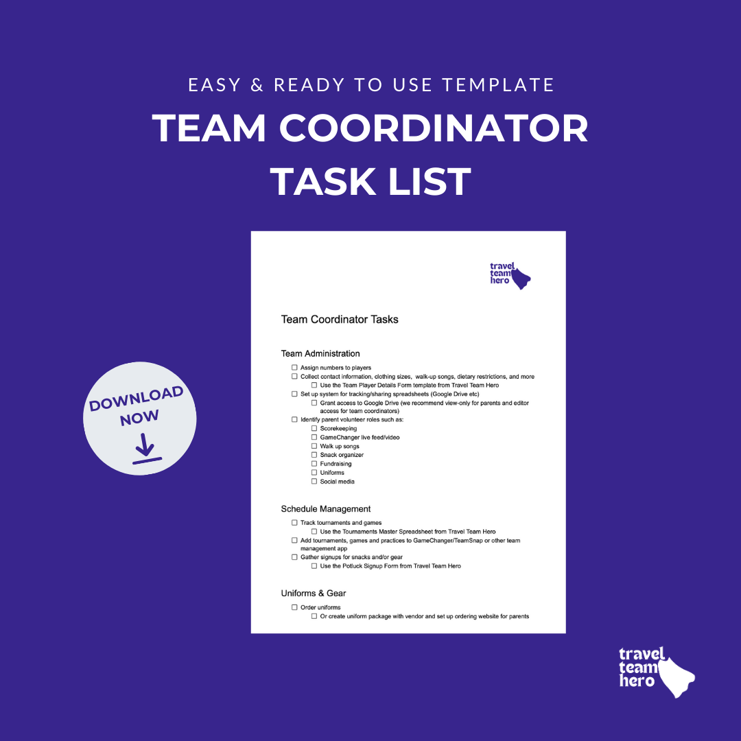 Team Coordinator Task List