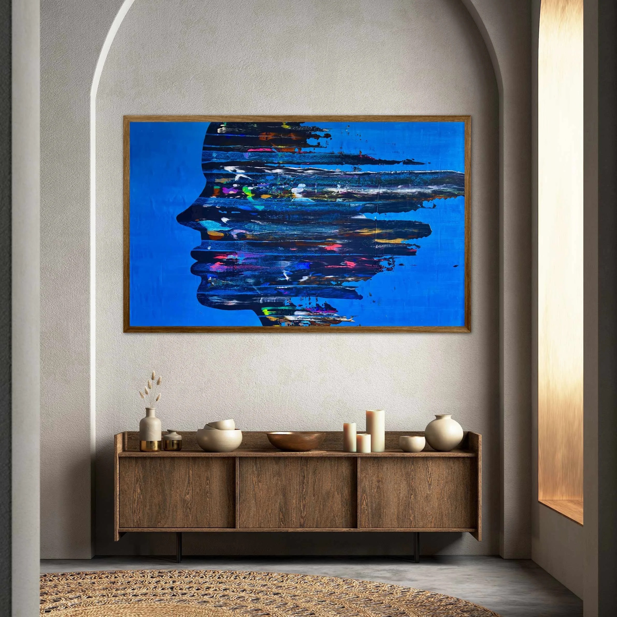 Original Blue Psychedelic Ocean Painting - Sunshine Coast Artist Painter - USA Australian Acrylic Gallery - Sydney colorful Fine Original Artwork