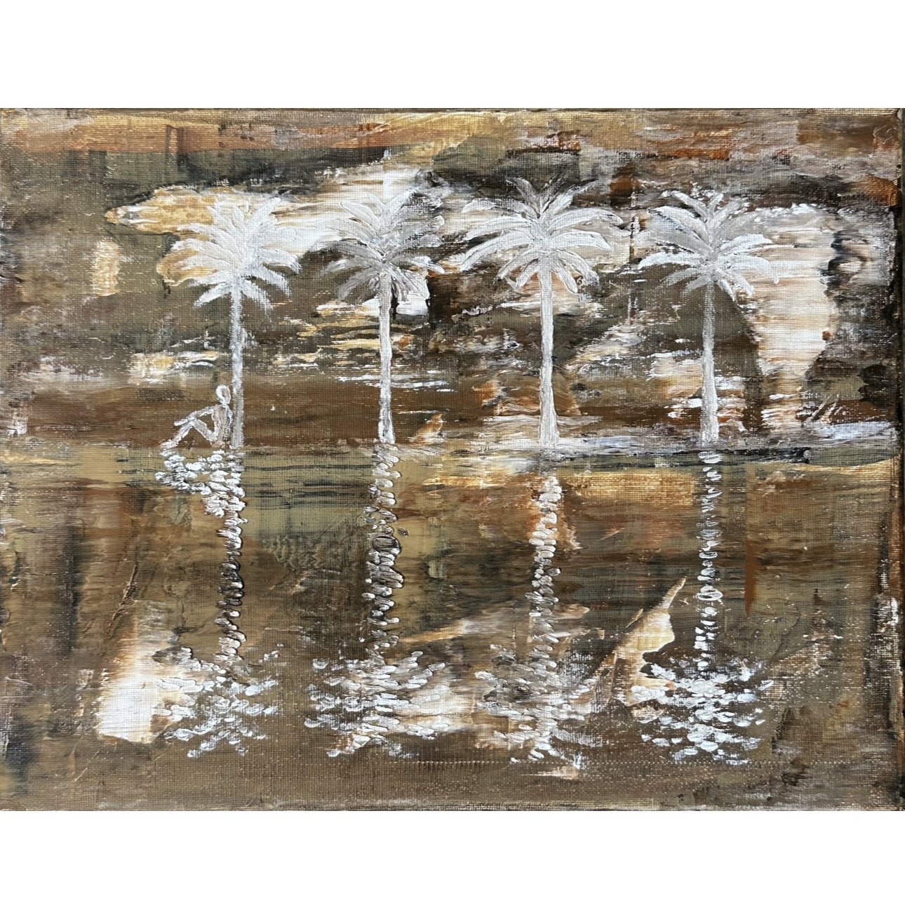 Professional Original Sunshine Coast Artist - Award Winning painter - Noosa to Brisbane Acrylic Palm Tree Hello Trader Art