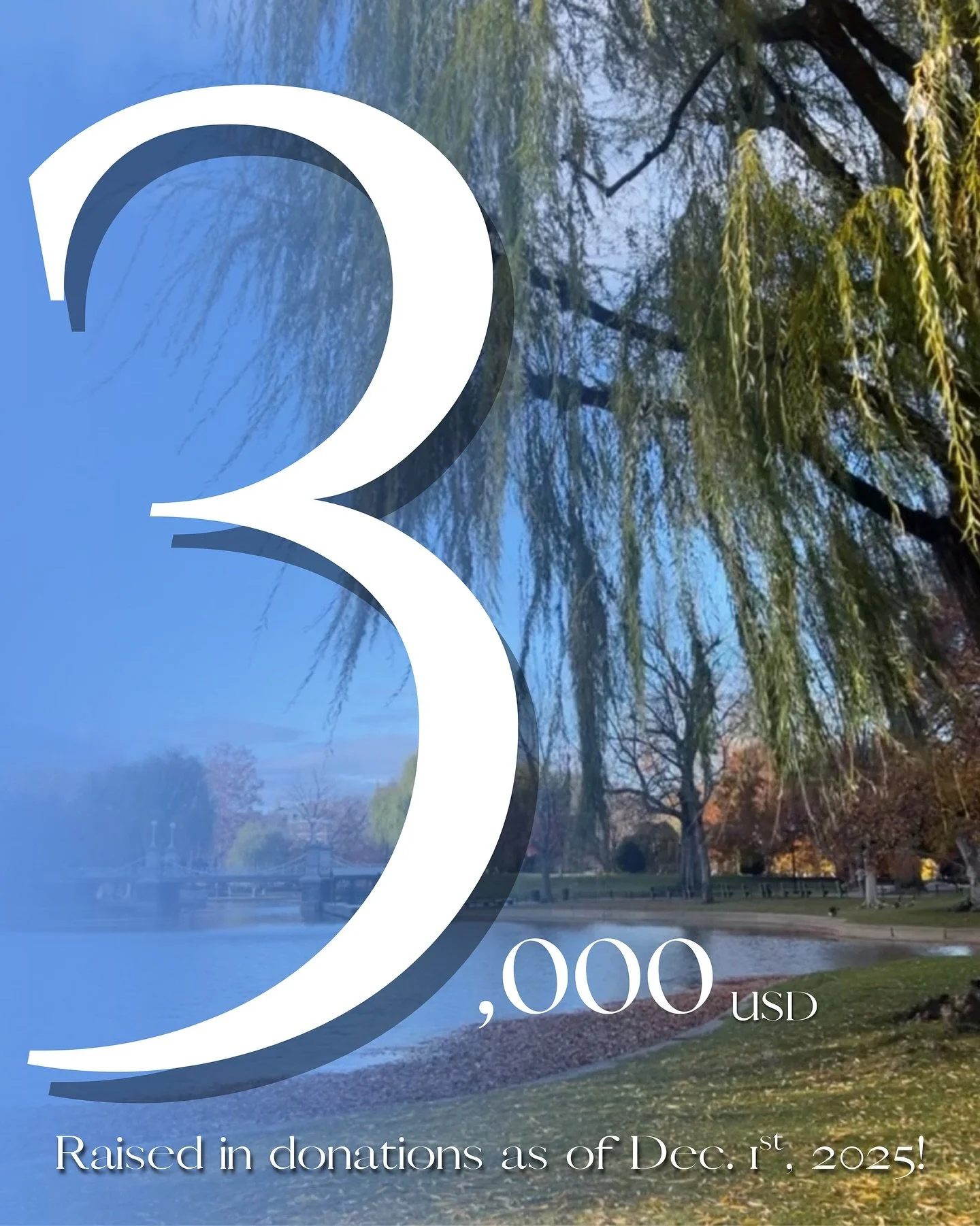 Heading into the last month of the year, we&rsquo;re proud to share that we&rsquo;ve reached $3,000 raised. Thank you for supporting our mission. To see how every dollar is used, visit the &ldquo;Where Your Donations Go&rdquo; page on our website.