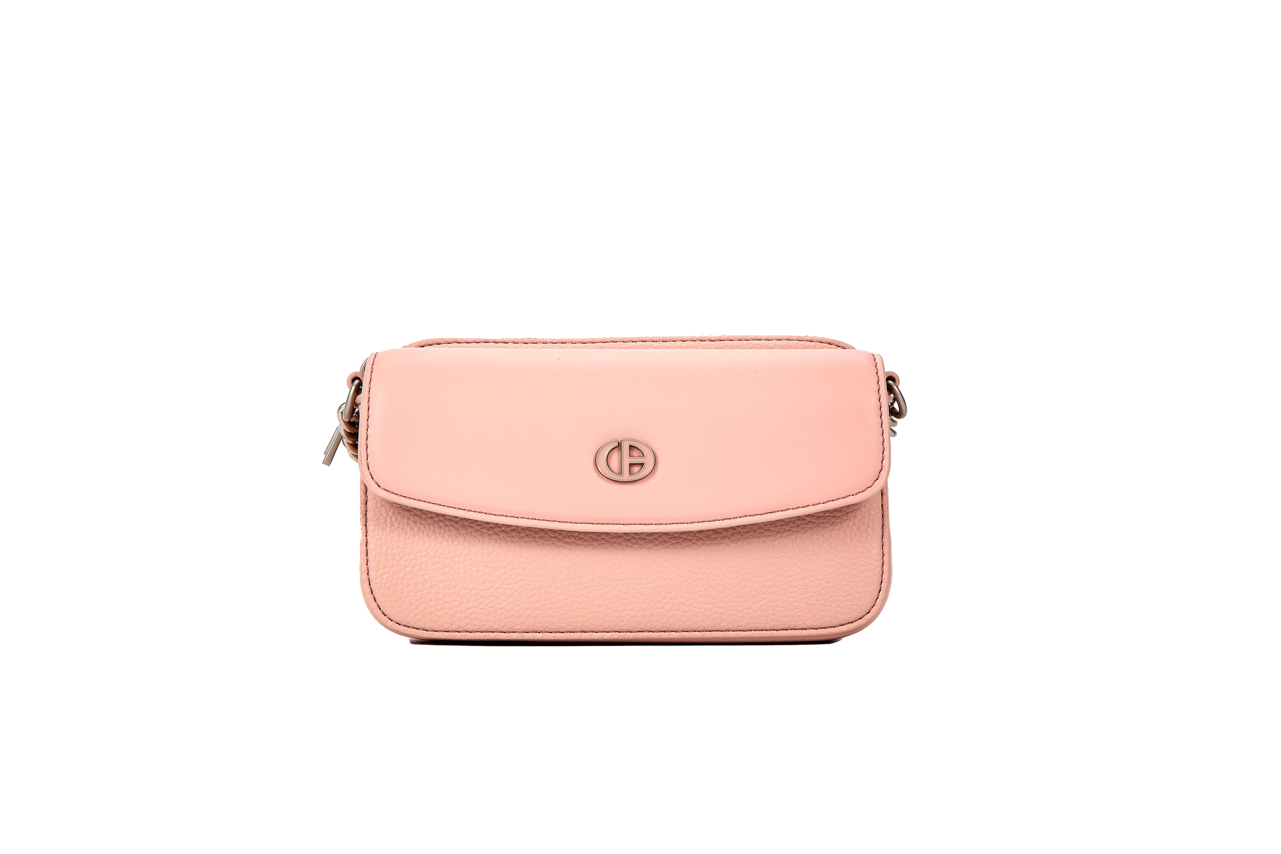 Compact Chain Accent Medium Flap Pink Front View.png