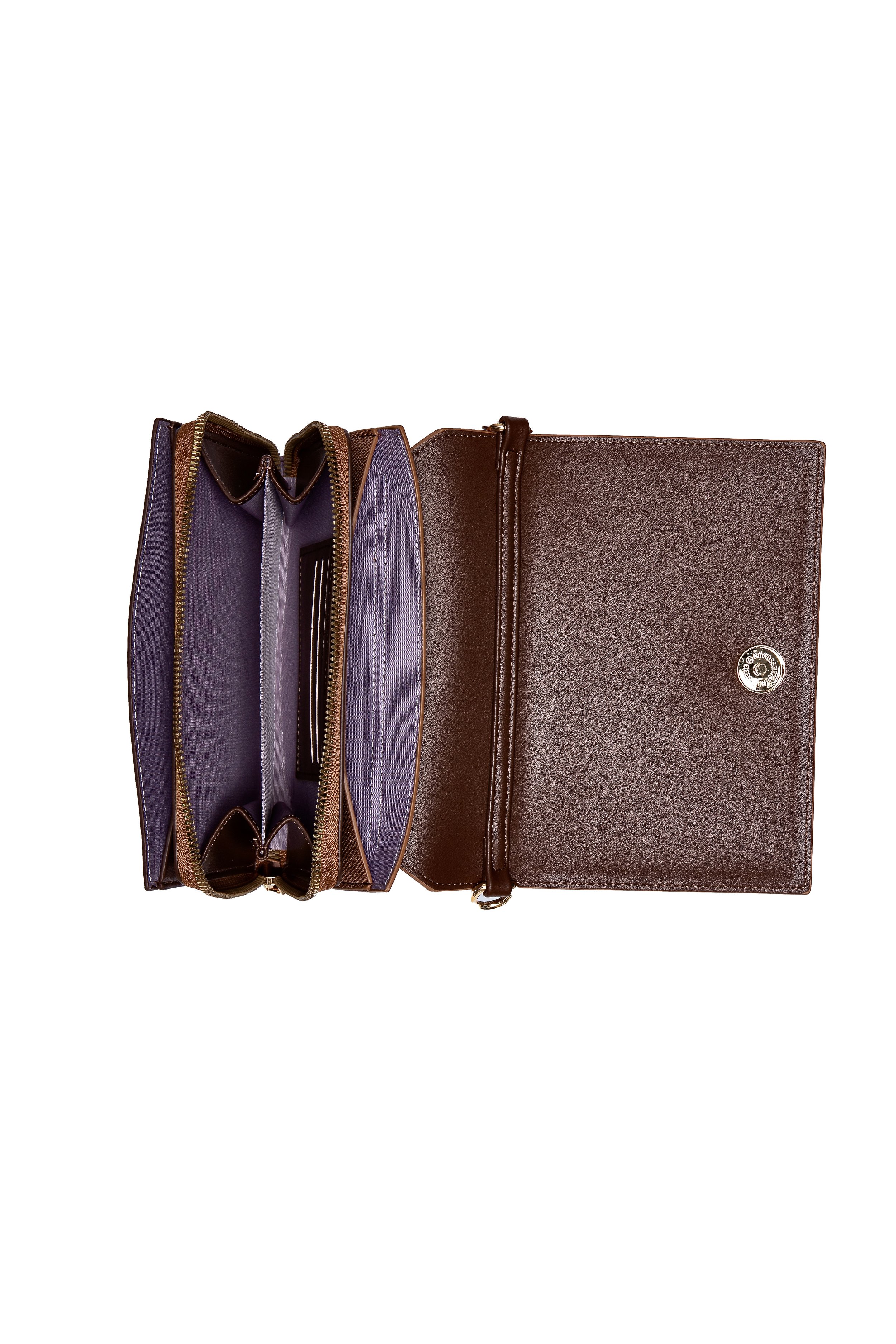 Statement Strap Minimalist Purse Brown Interior.jpeg