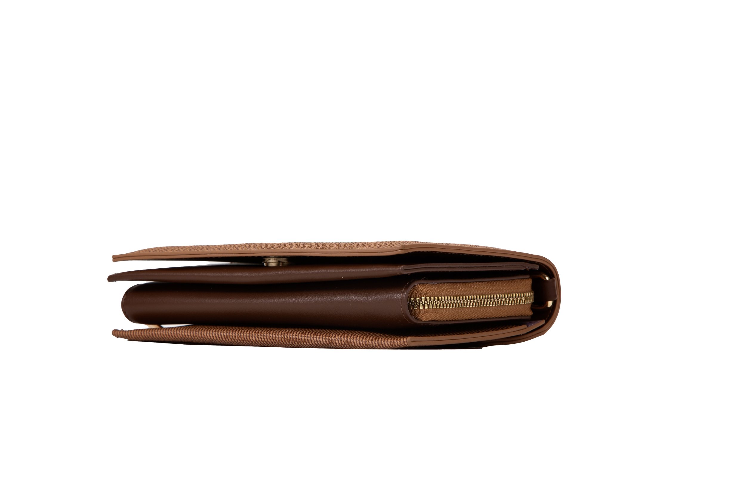 Statement Strap Minimalist Purse Brown Side View.jpeg