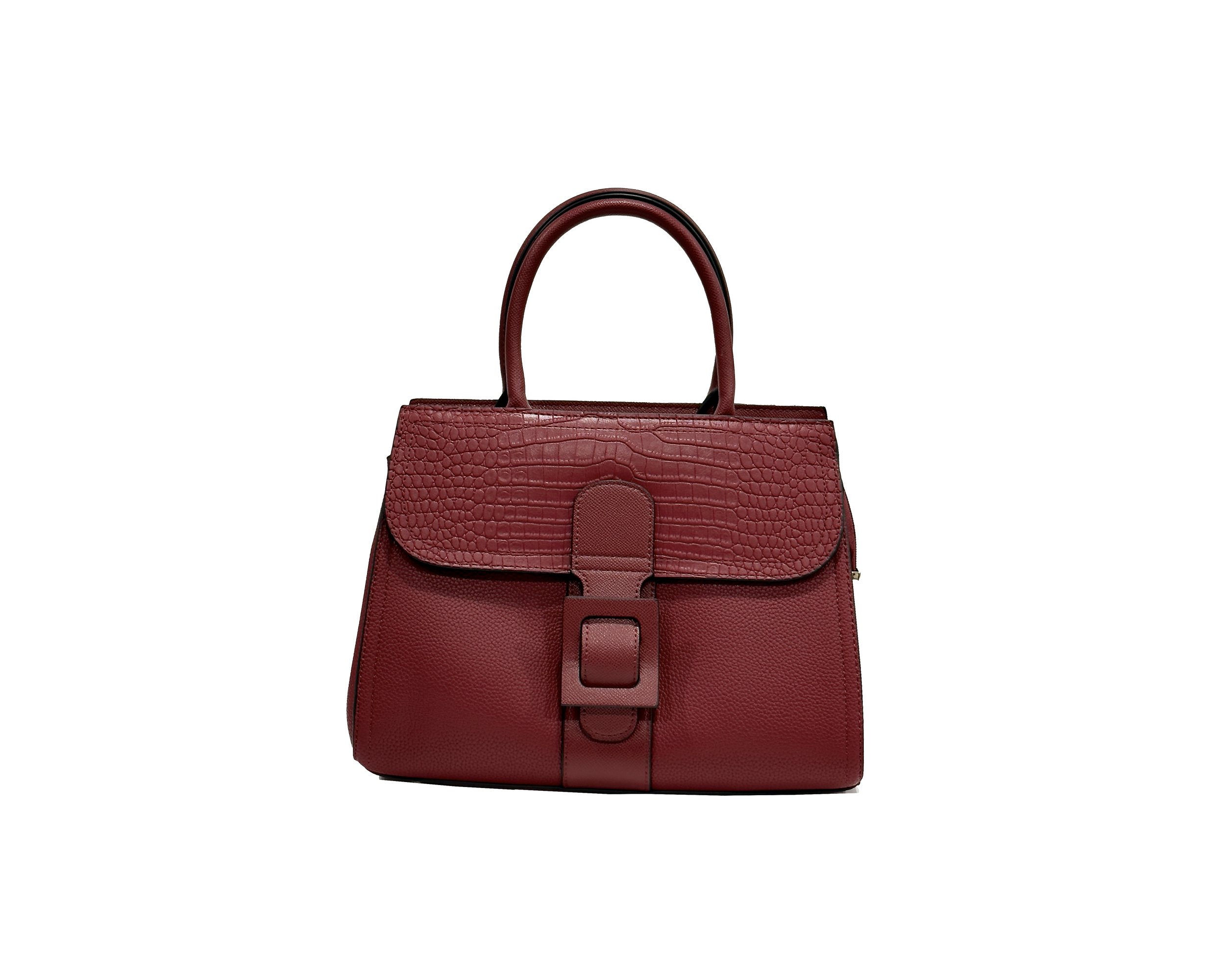 Textured Leather Croc Embossed Red Front View.jpeg