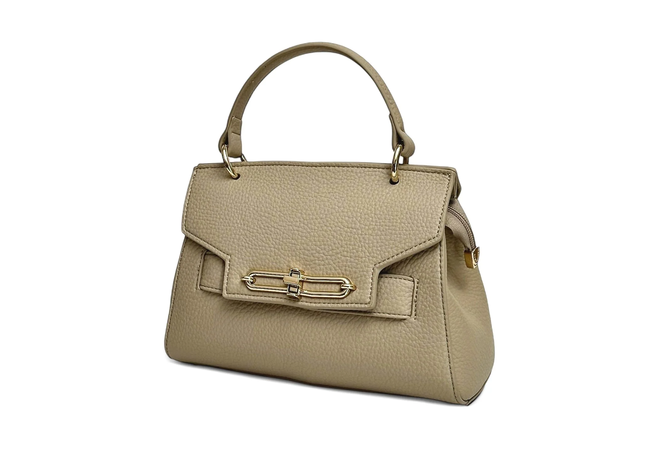 Structured Luxe Lock Crossbody Handbag – Stylish and Distinctive