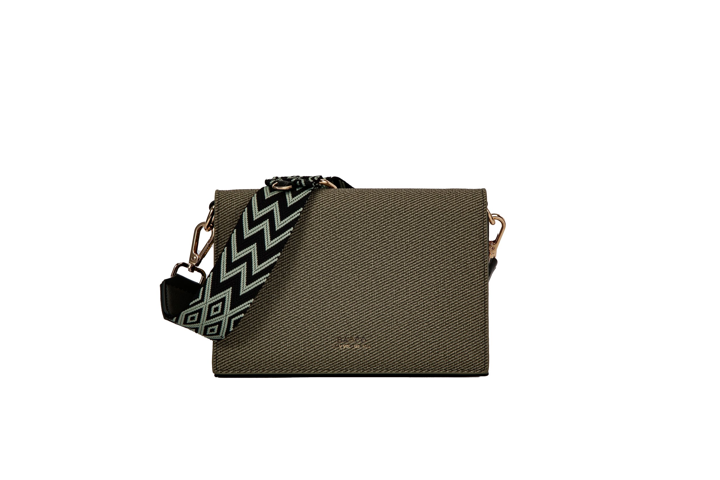 Statement Strap Minimalist Purse Army Green Front View.jpeg