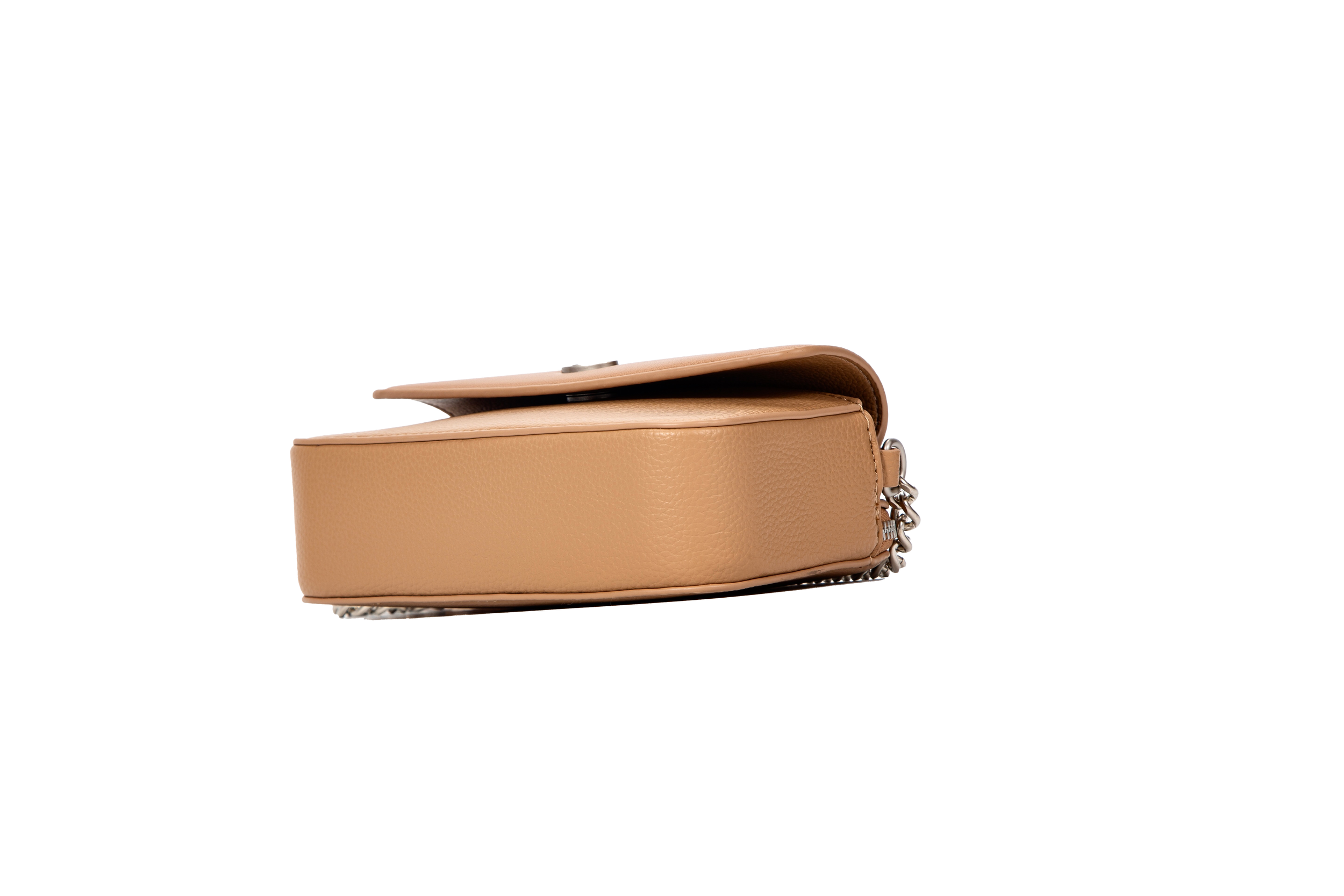Compact Chain Accent Medium Flap Beige Bottom View.png